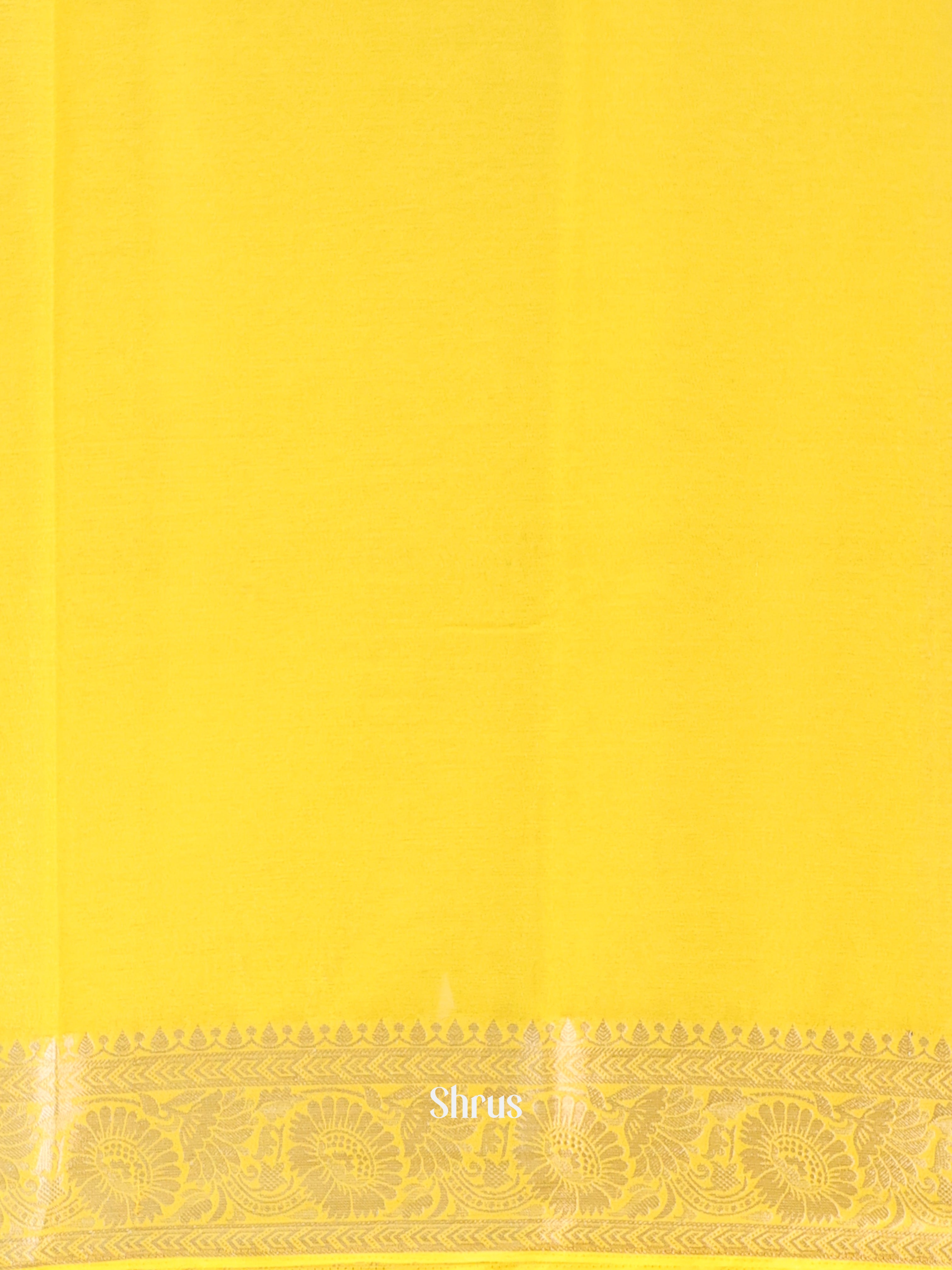 Lemon Yellow- Semi Mysoresilk Saree