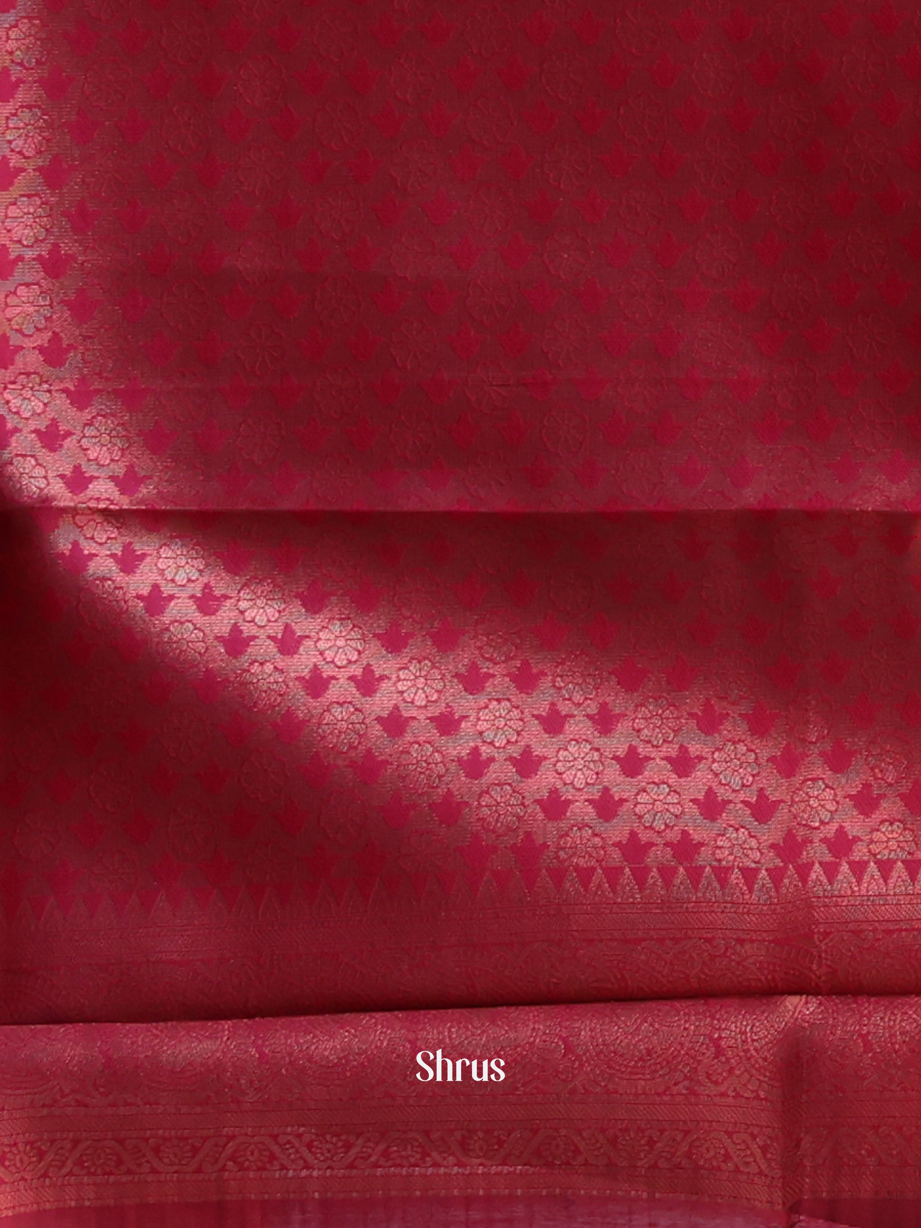 Cream & Maroon - Semi Arani Silk Saree