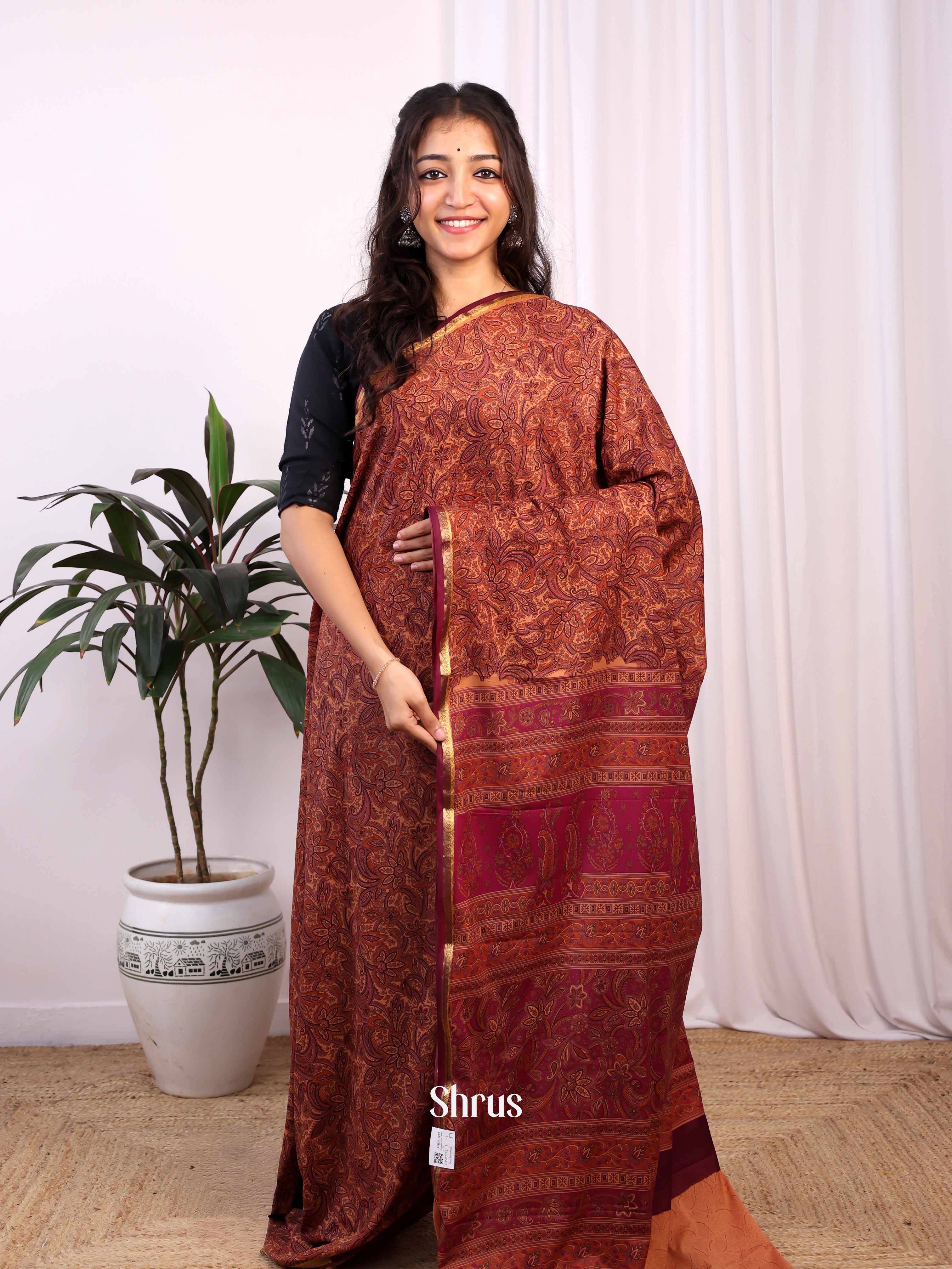 CJS02332 - Semi Mysoresilk Saree - Shop on Shrus.com