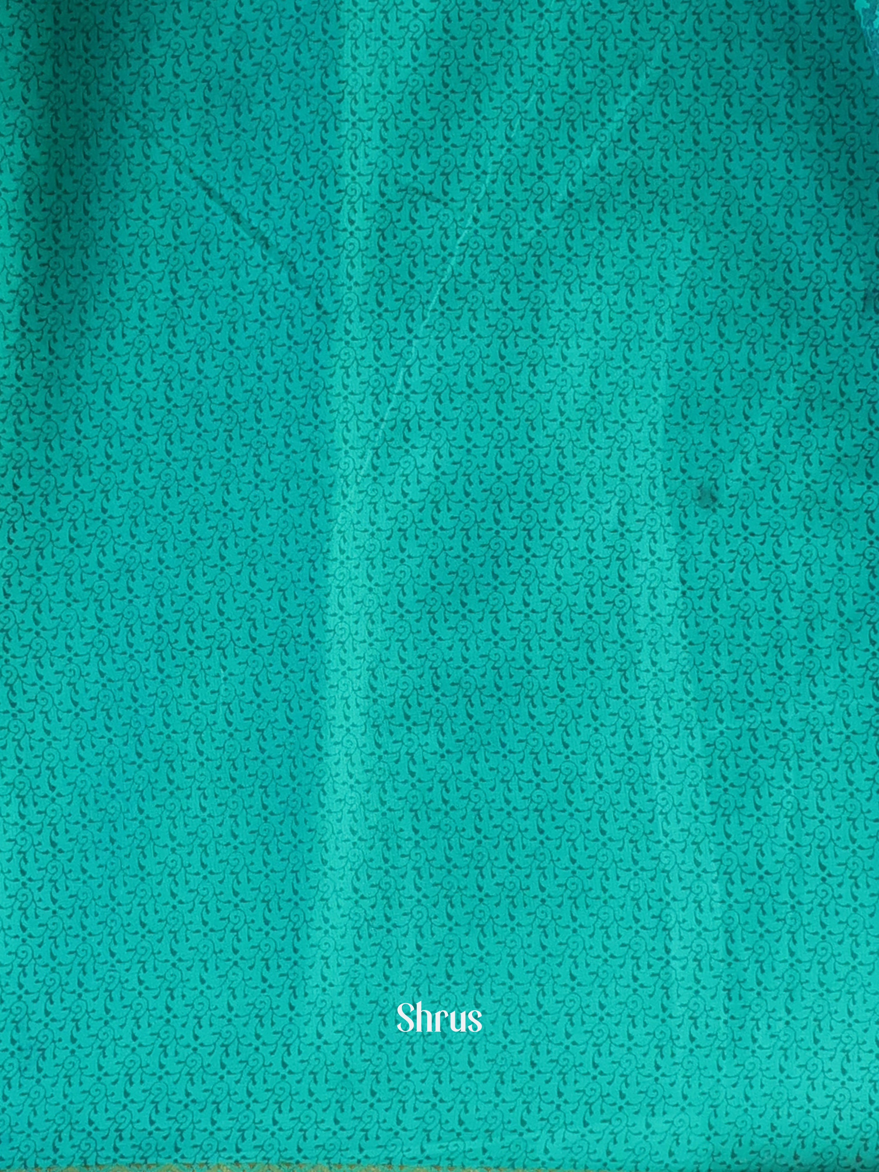 Teal - Semi Mysoresilk Saree