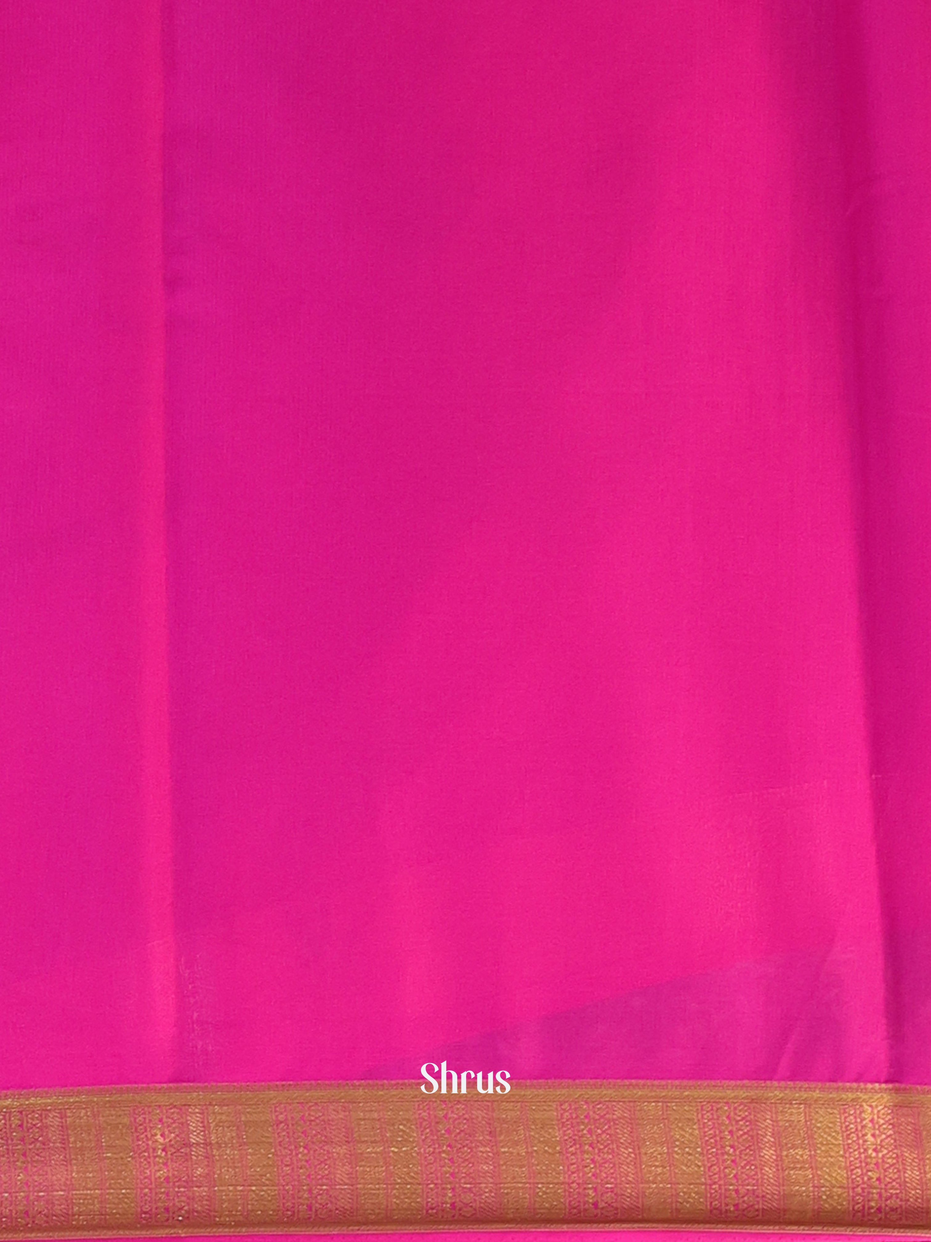 Green & Pink - Semi Mysoresilk Saree