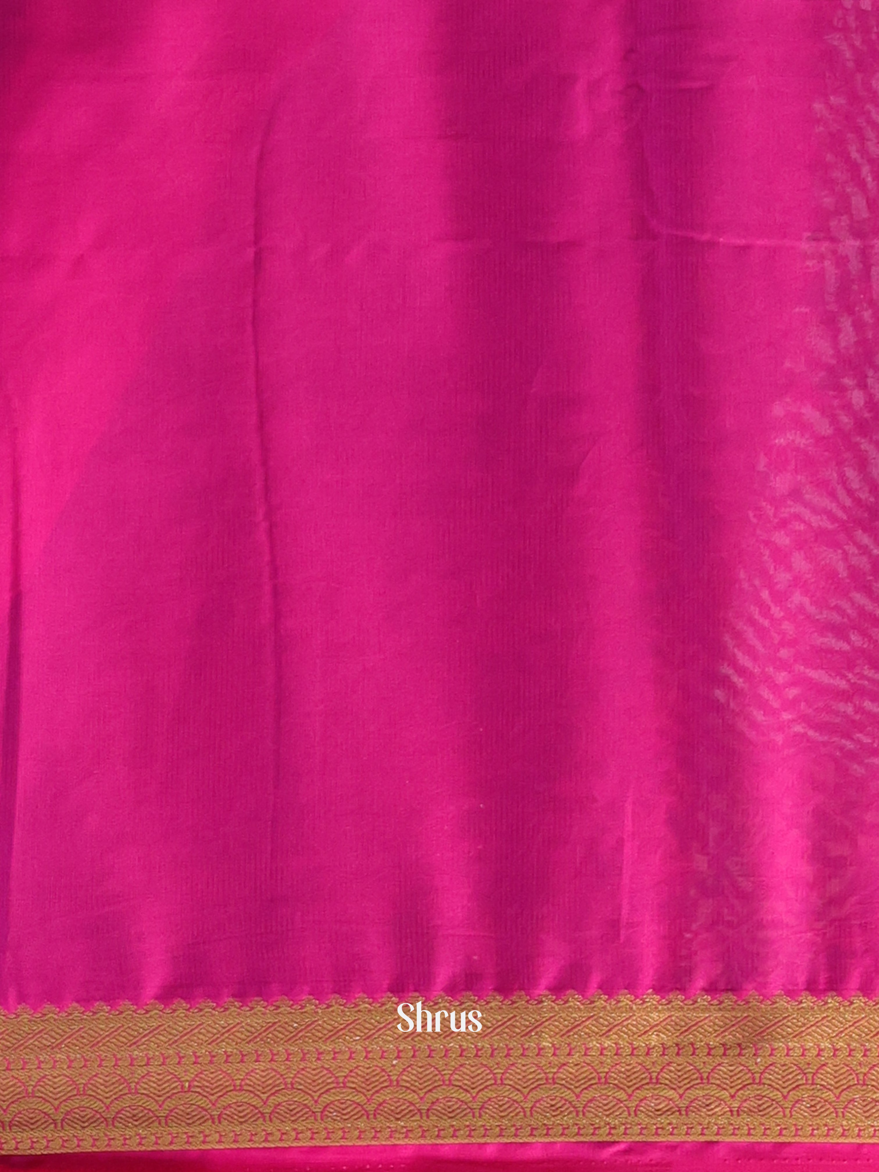 Green & Pink - Semi Mysoresilk Saree