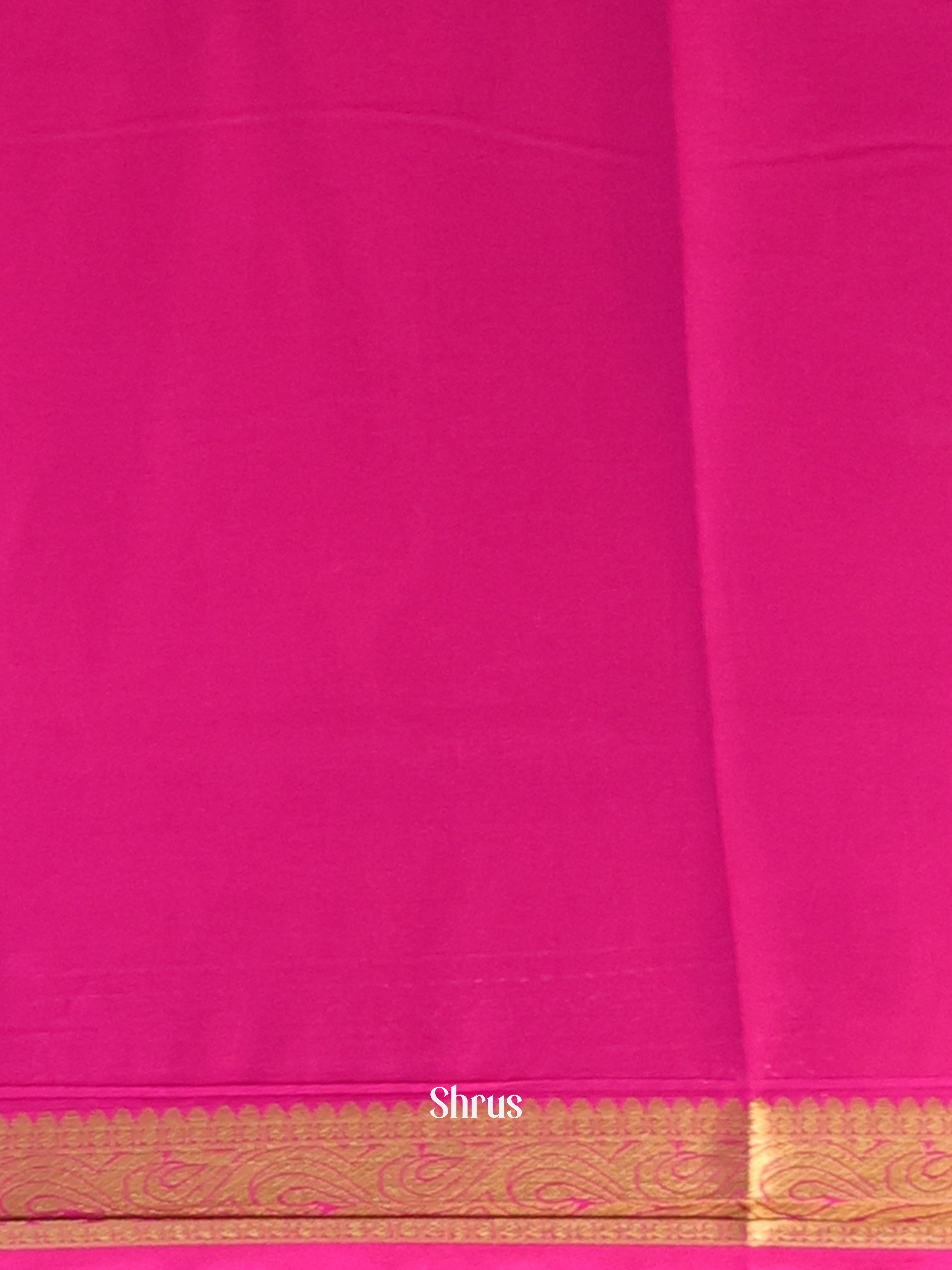 Green & Pink - Semi Mysoresilk Saree