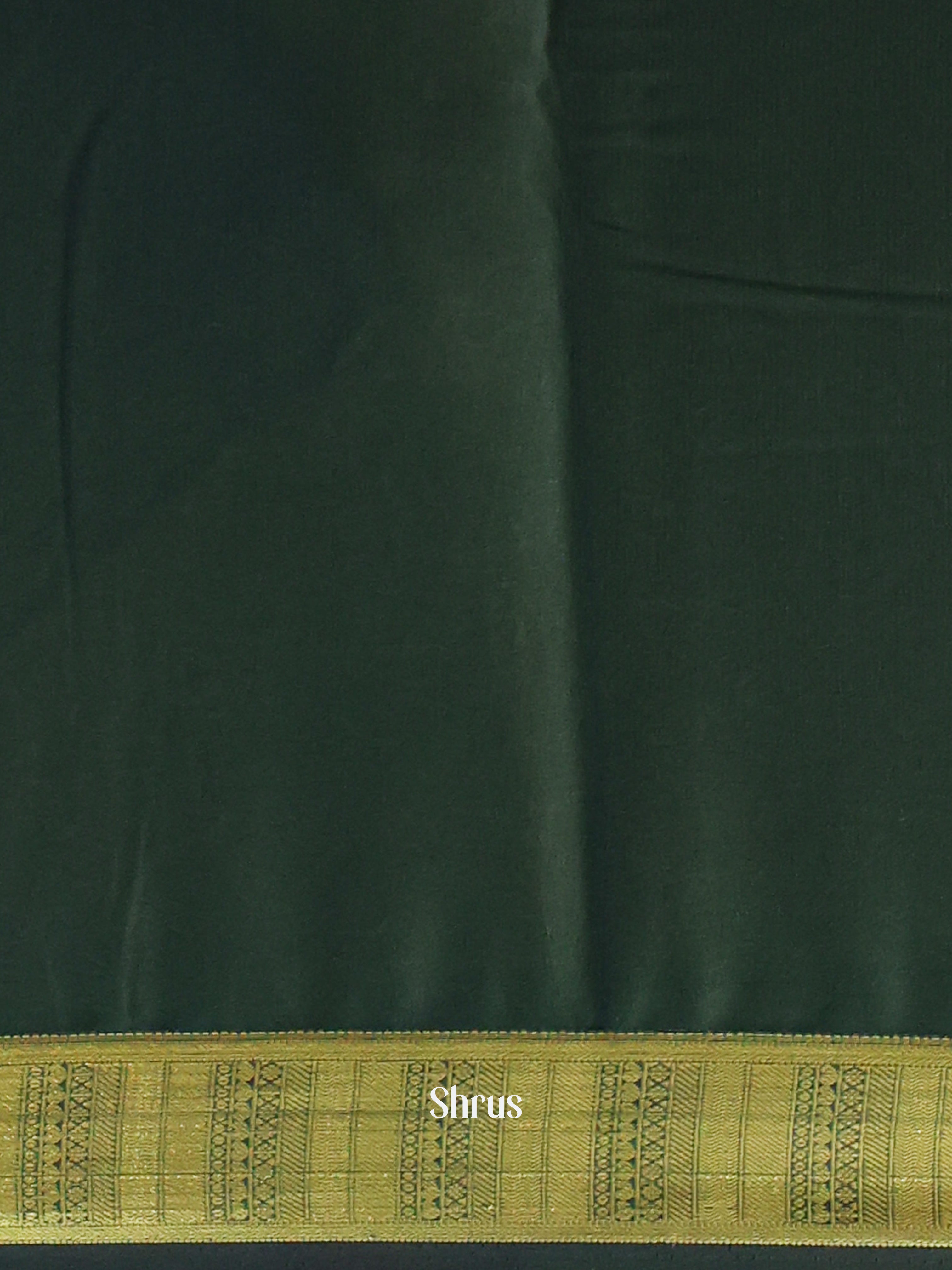 Green & Bottle Green - Semi Mysoresilk Saree