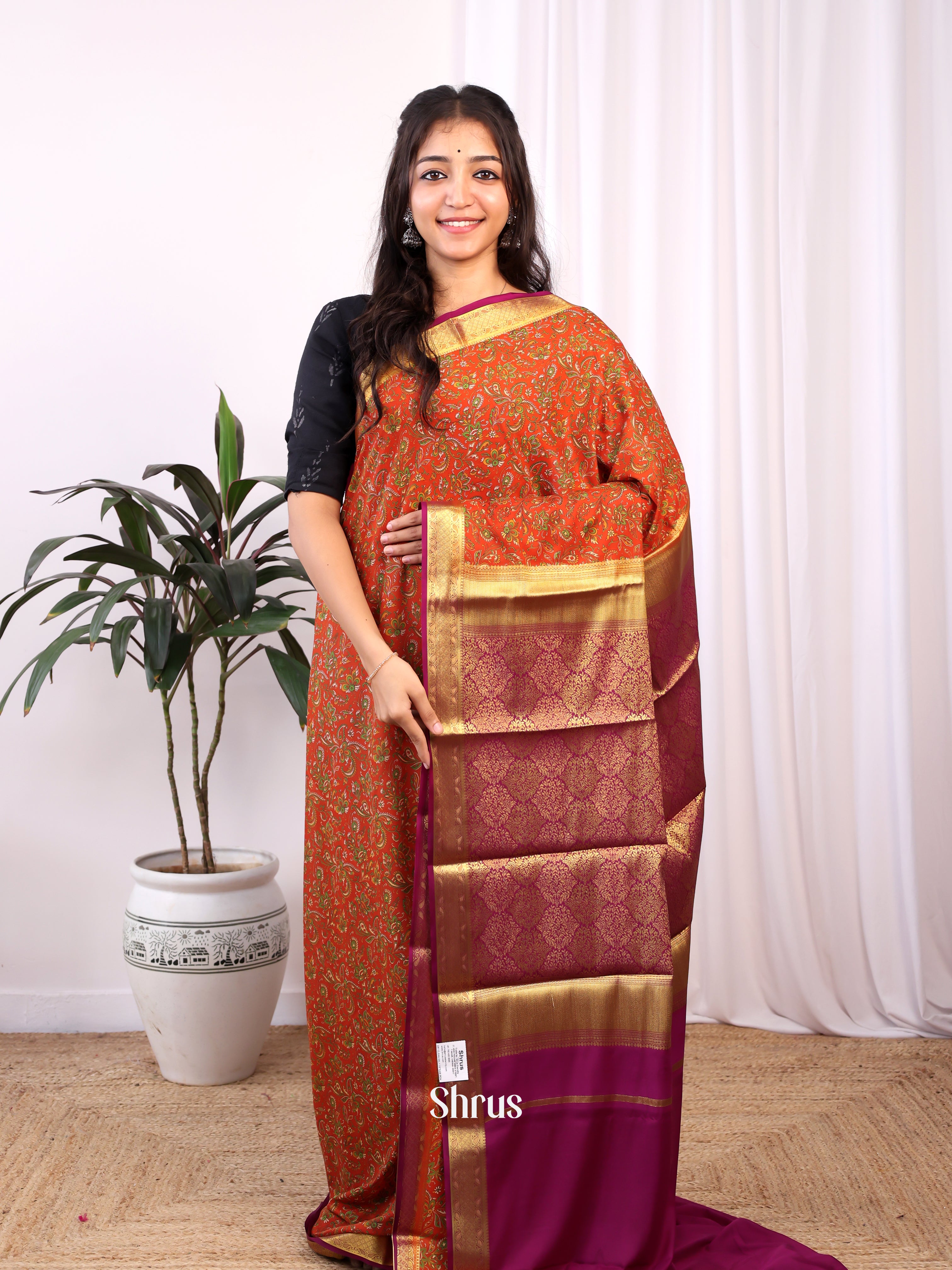 CJS02451 - Semi Mysoresilk Saree - Shop on Shrus.com