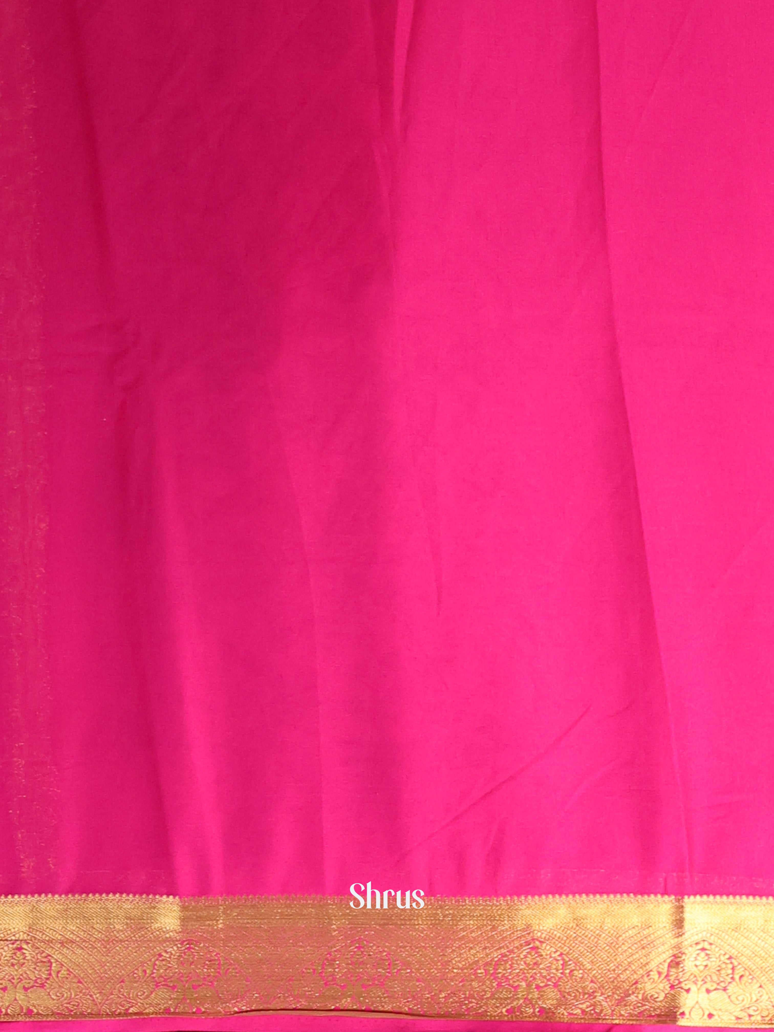 Peach & Pink- Semi Mysoresilk Saree