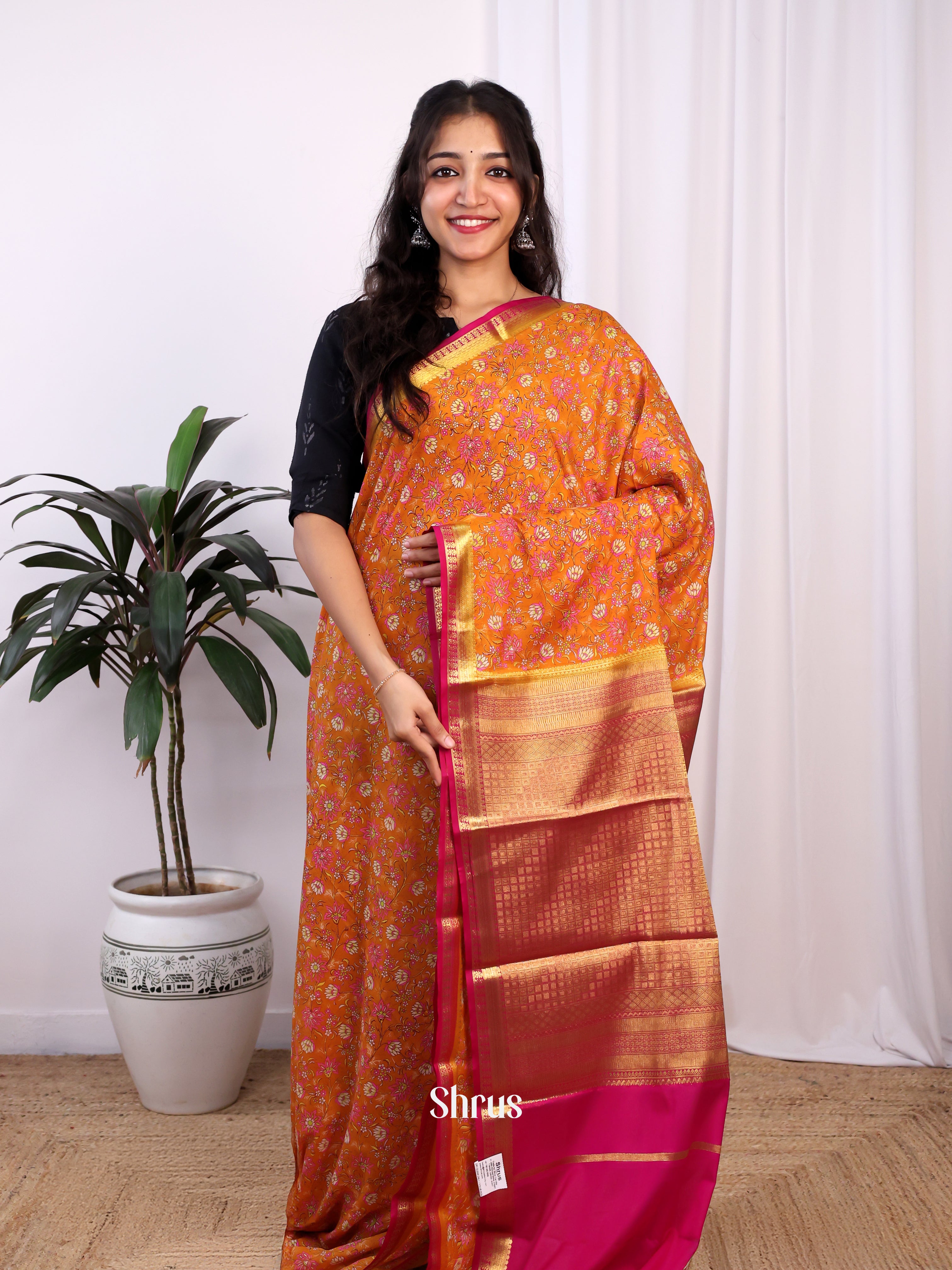 CJS02454 - Semi Mysoresilk Saree - Shop on Shrus.com