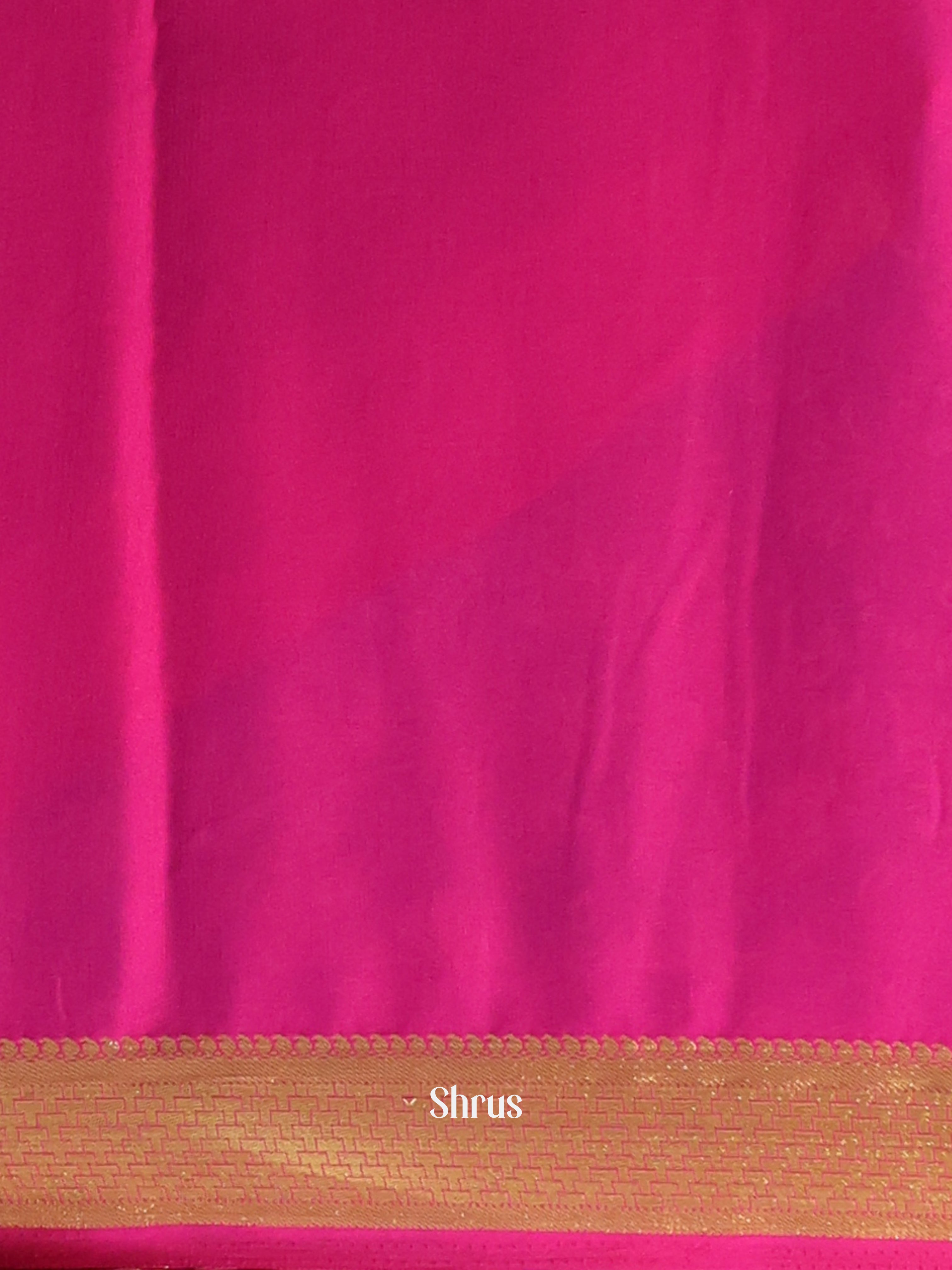 Blue & Pink - Semi Mysoresilk Saree