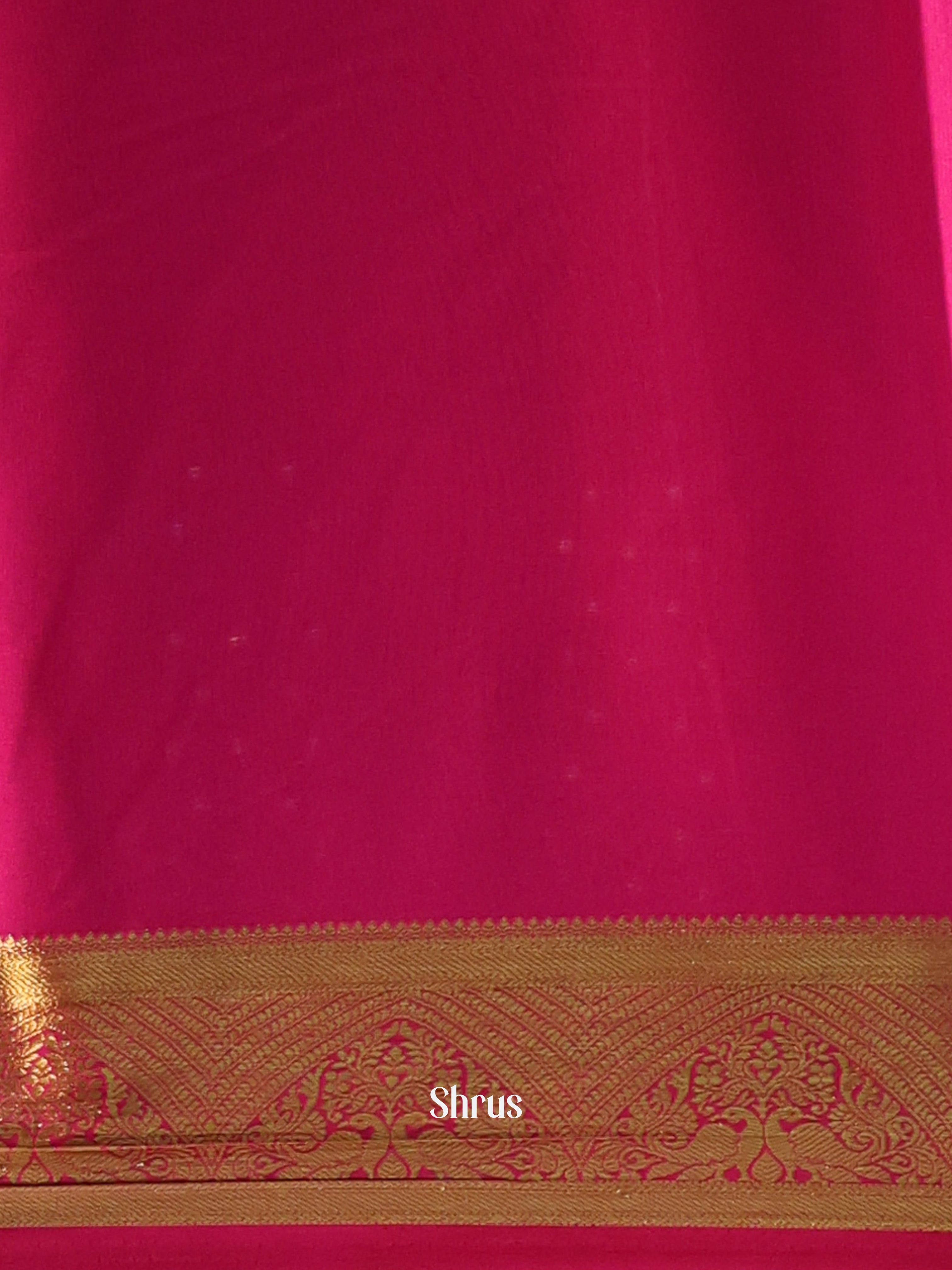 Brown & Pink - Semi Mysoresilk Saree