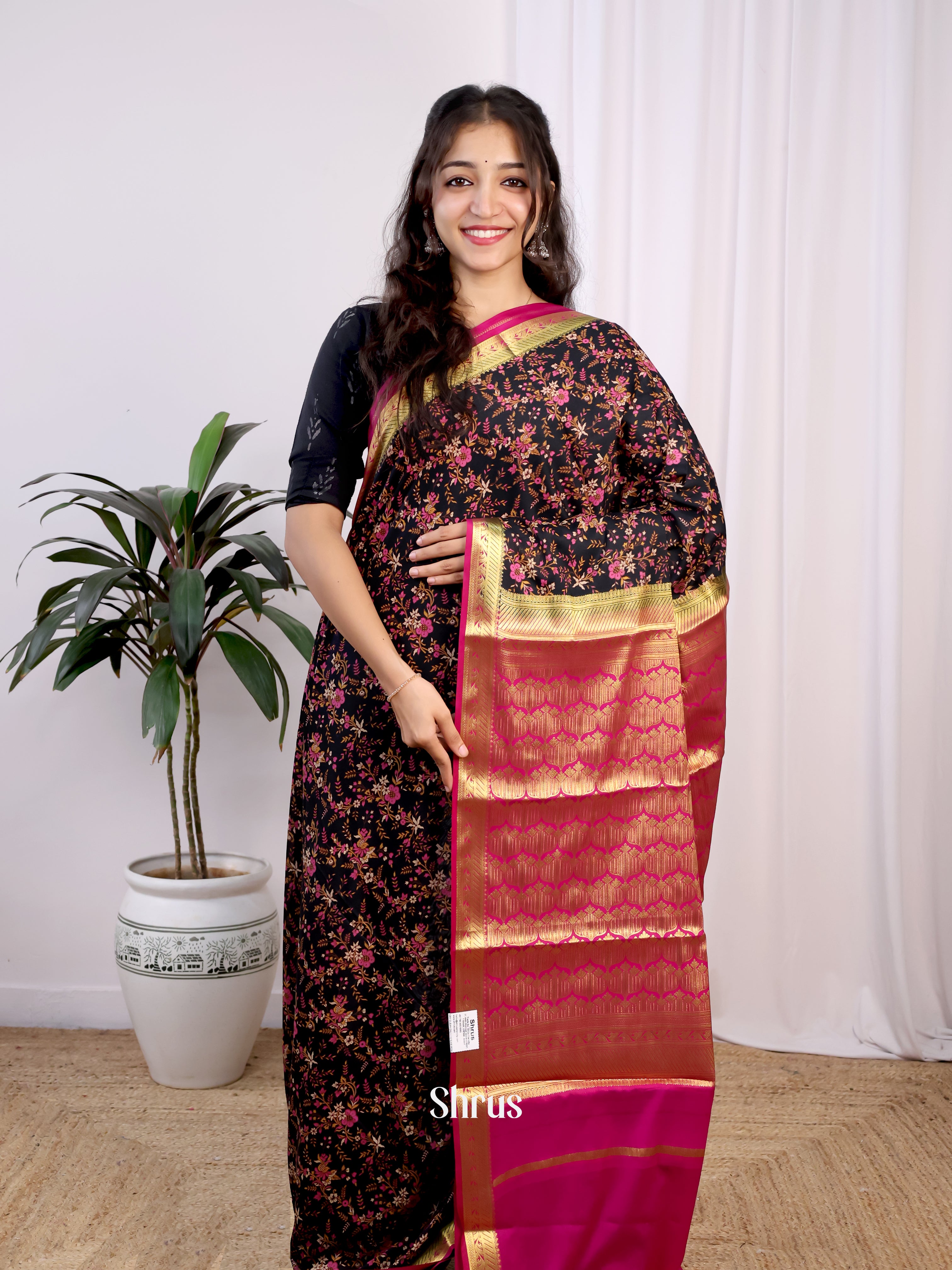 CJS02464 - Semi Mysoresilk Saree - Shop on Shrus.com