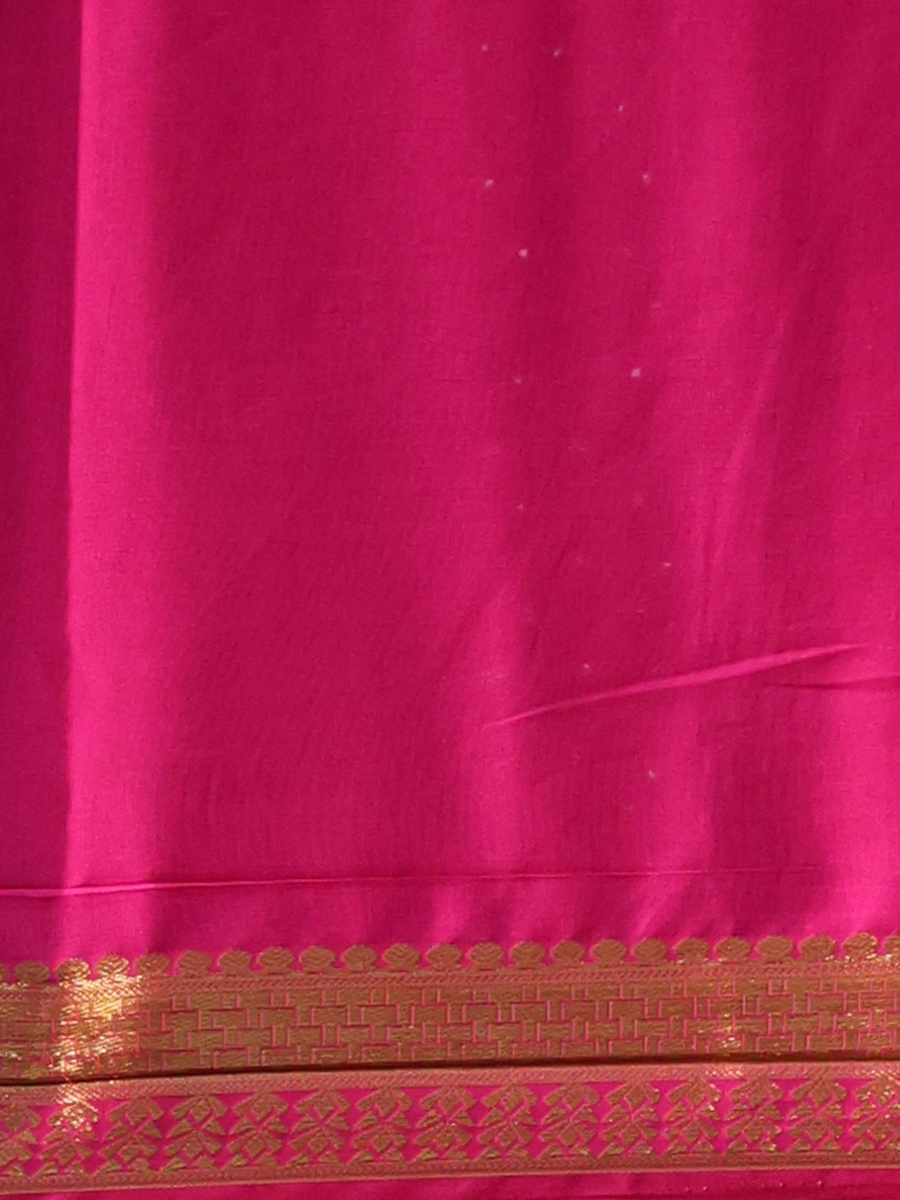 Purple & Pink - Semi Mysoresilk Saree