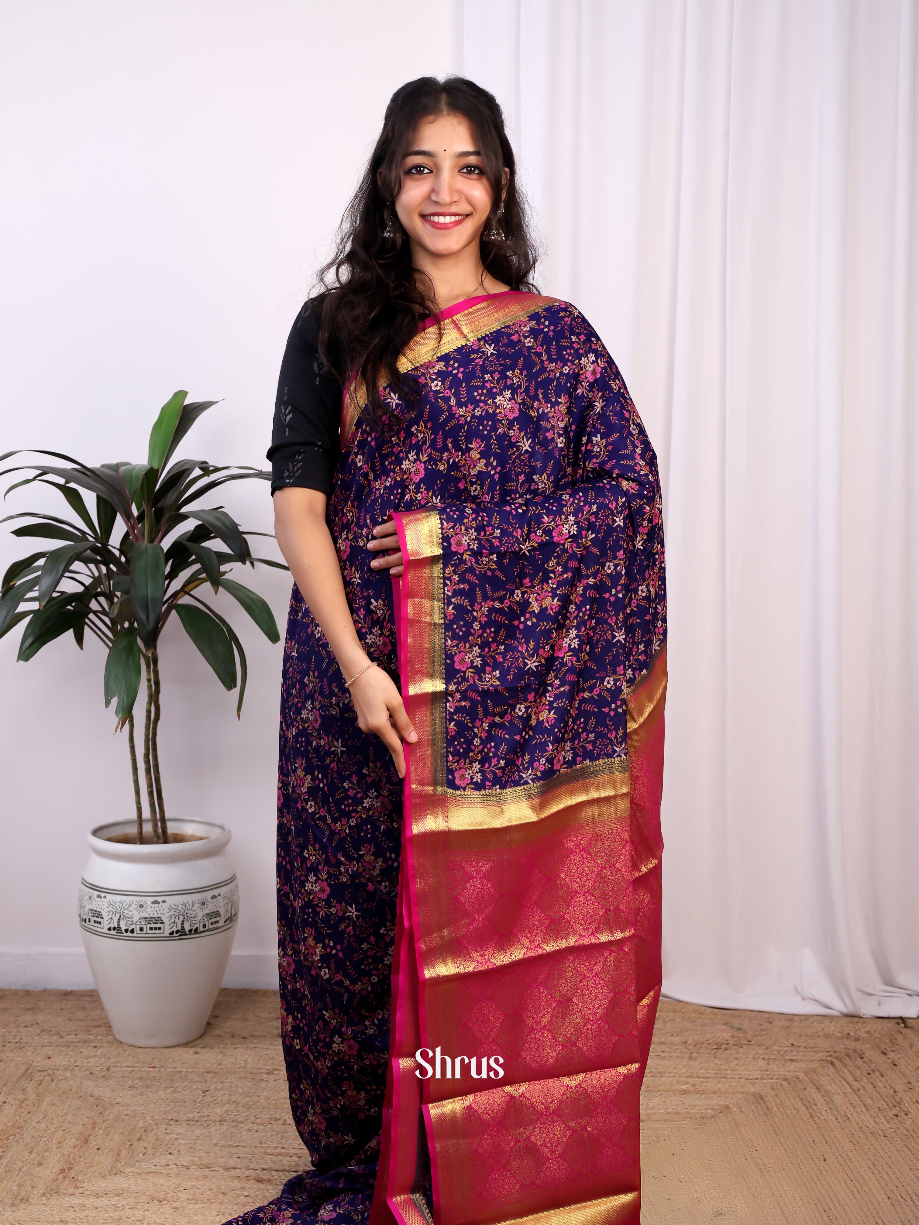 CJS02470 - Semi Mysoresilk Saree - Shop on Shrus.com