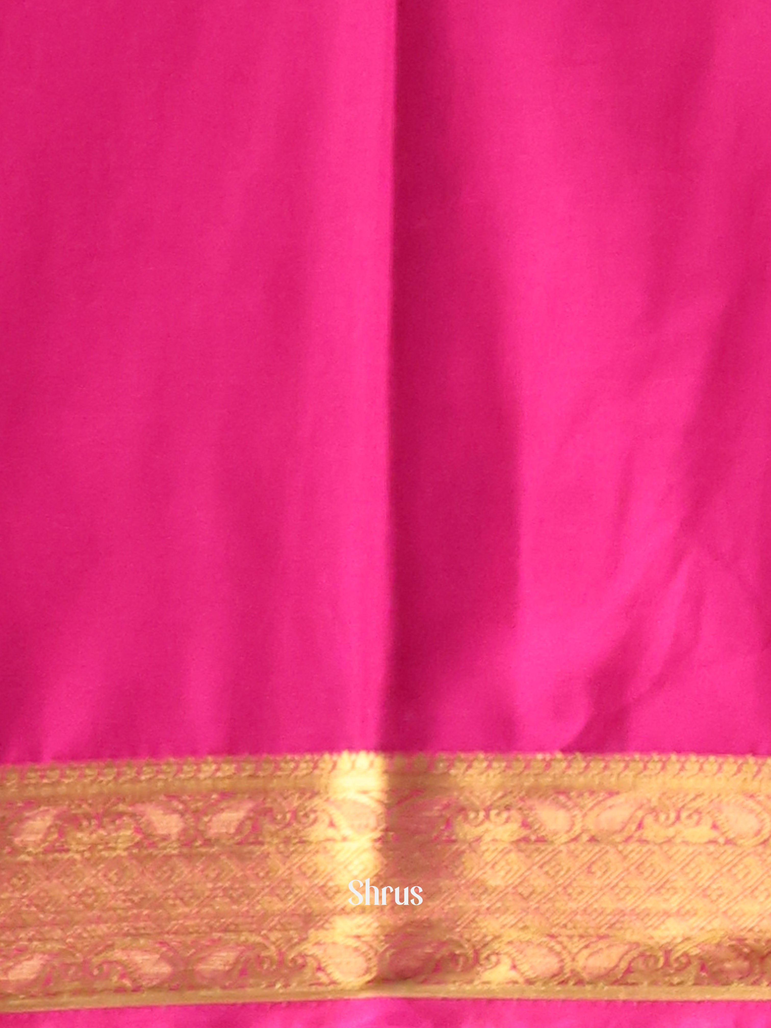 Blue & Pink - Semi Mysoresilk Saree