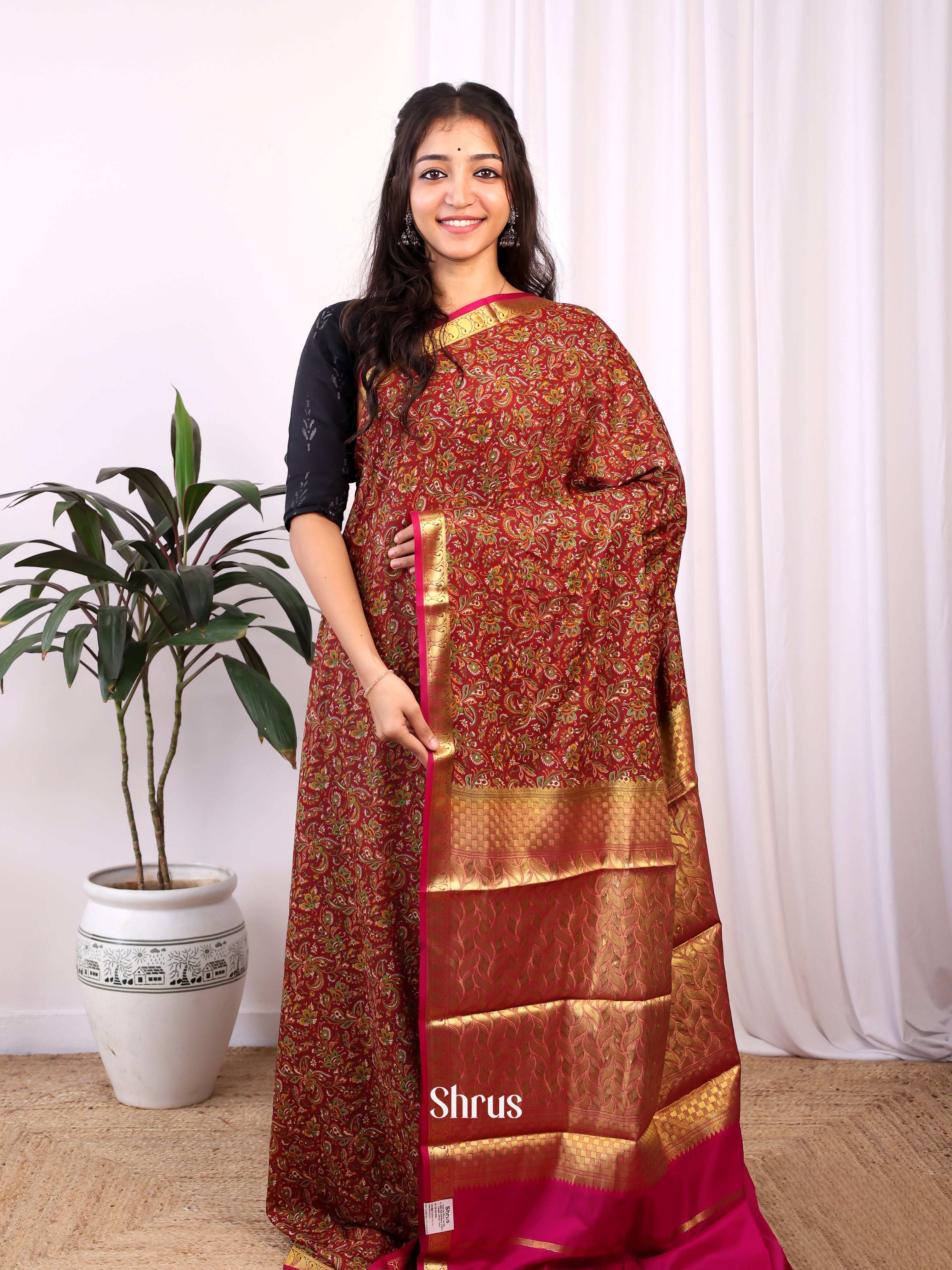 CJS02478 - Semi Mysoresilk Saree - Shop on Shrus.com