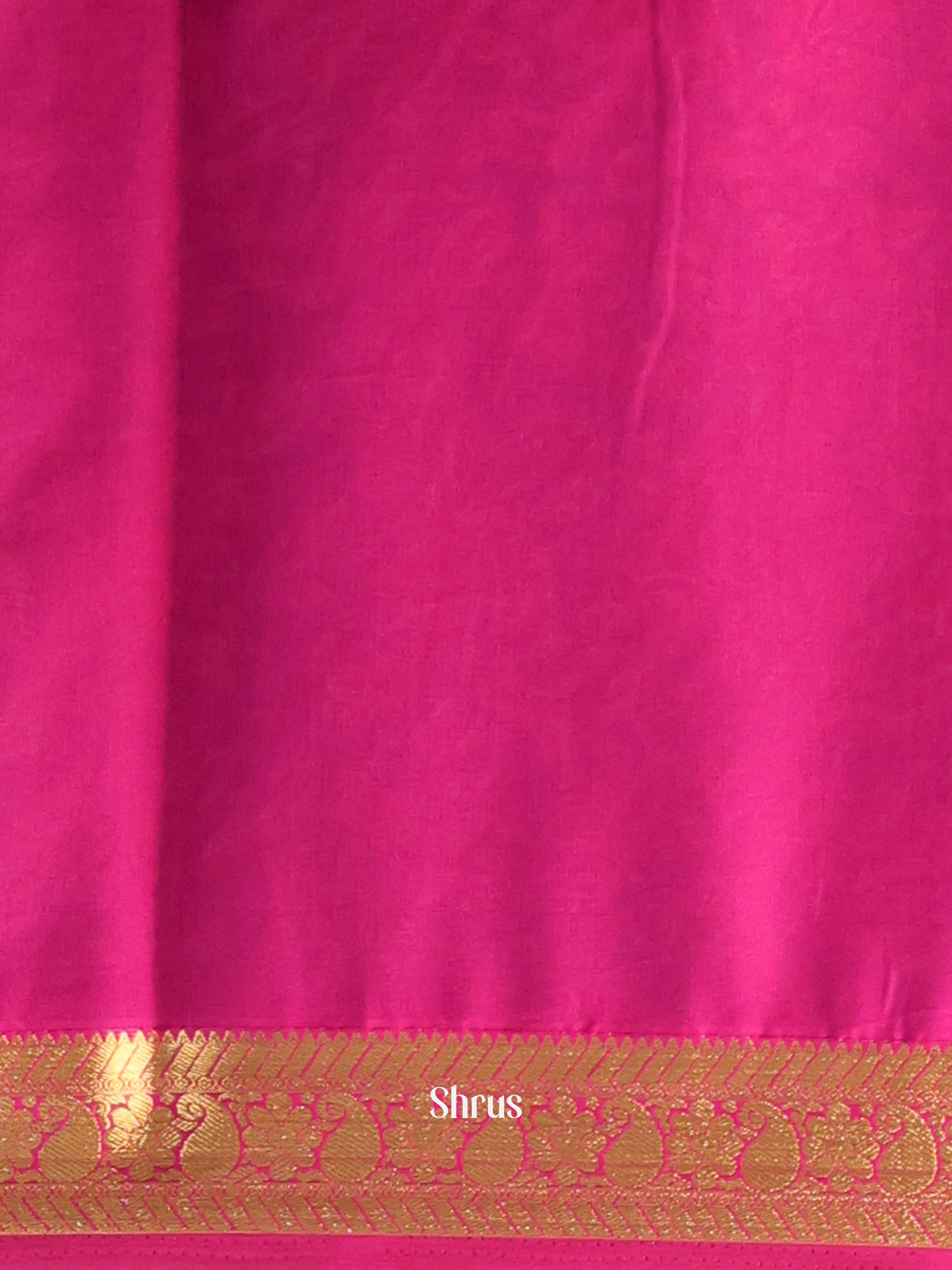 Purple & Pink - Semi Mysoresilk Saree