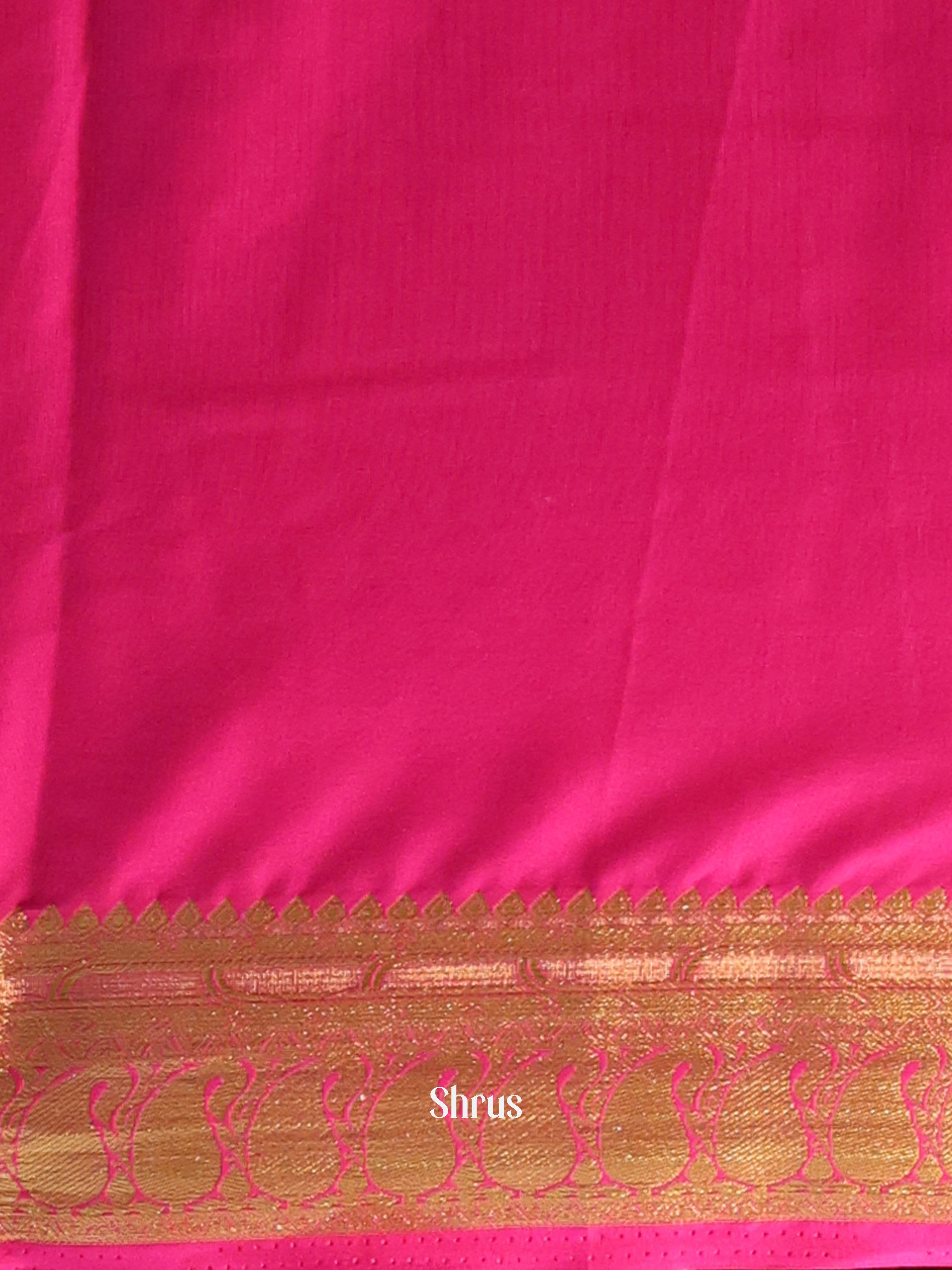 Orange & Pink - Semi Mysoresilk Saree