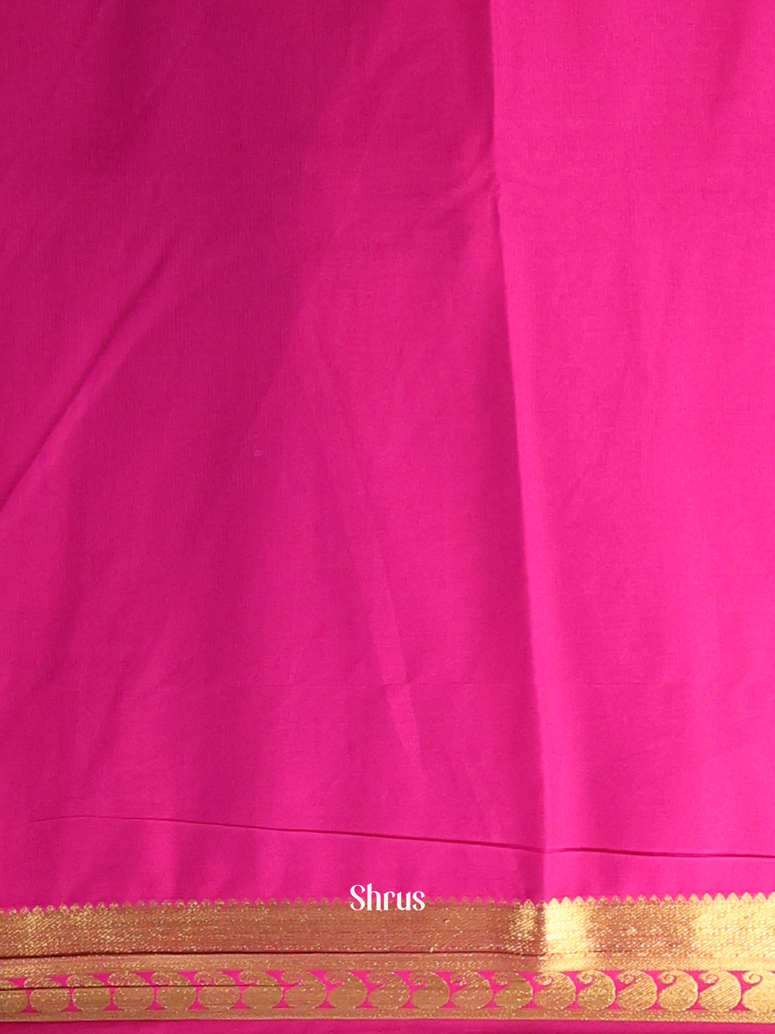 Green & Pink - Semi Mysoresilk Saree