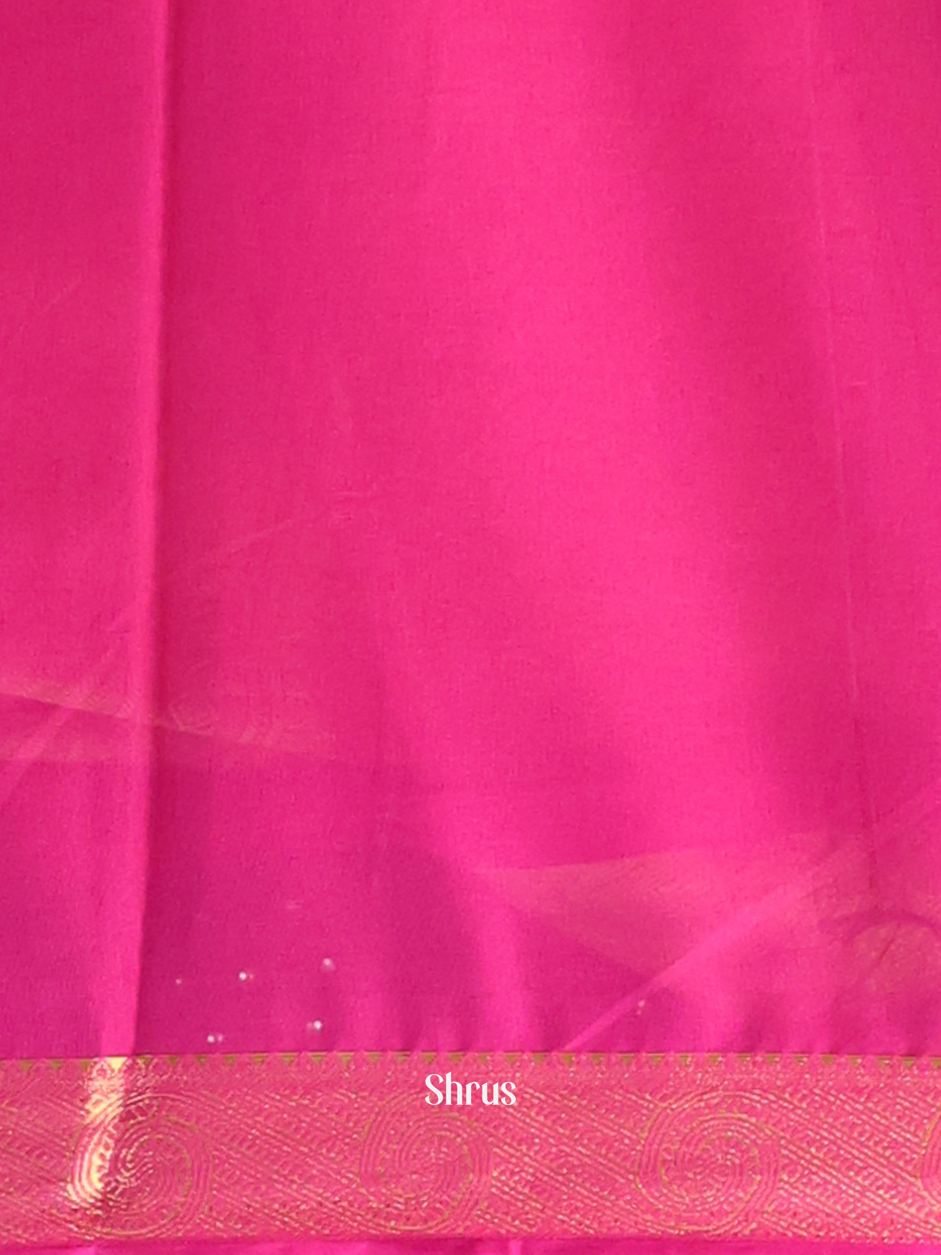 Orange & Pink  - Semi Mysoresilk Saree