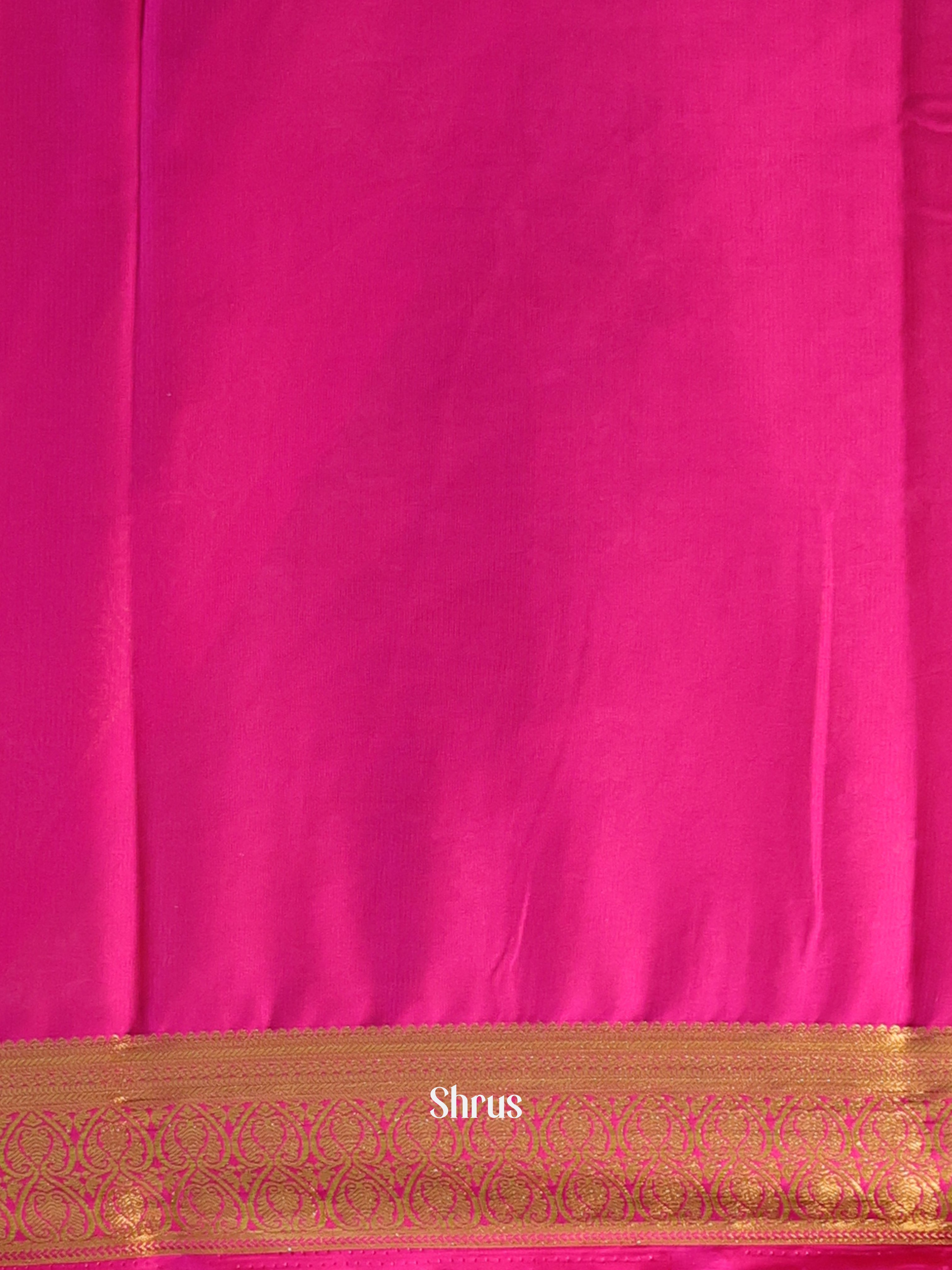 Mustard & Pink - Semi Mysoresilk Saree