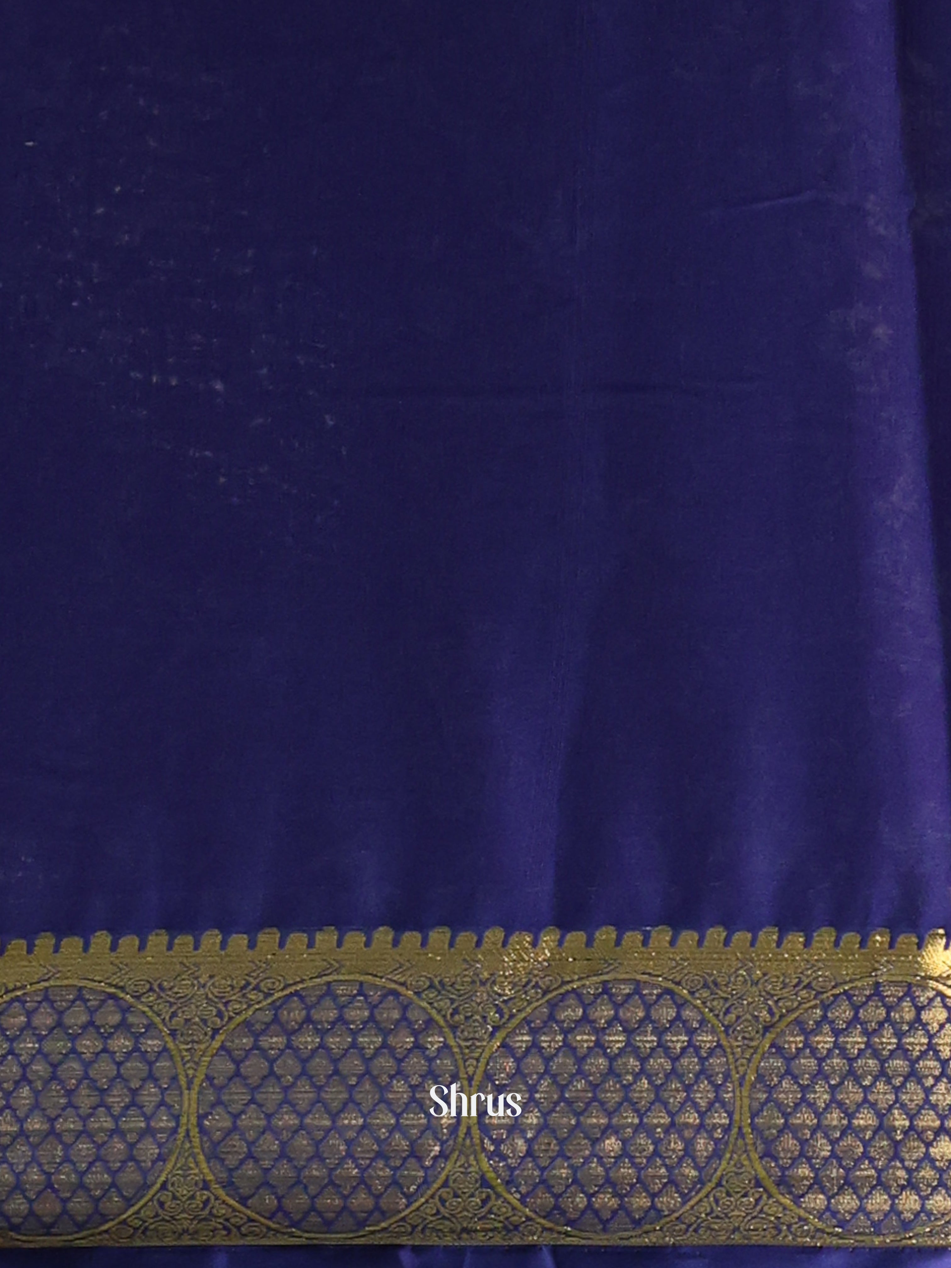 Purple & Blue - Semi Mysoresilk Saree