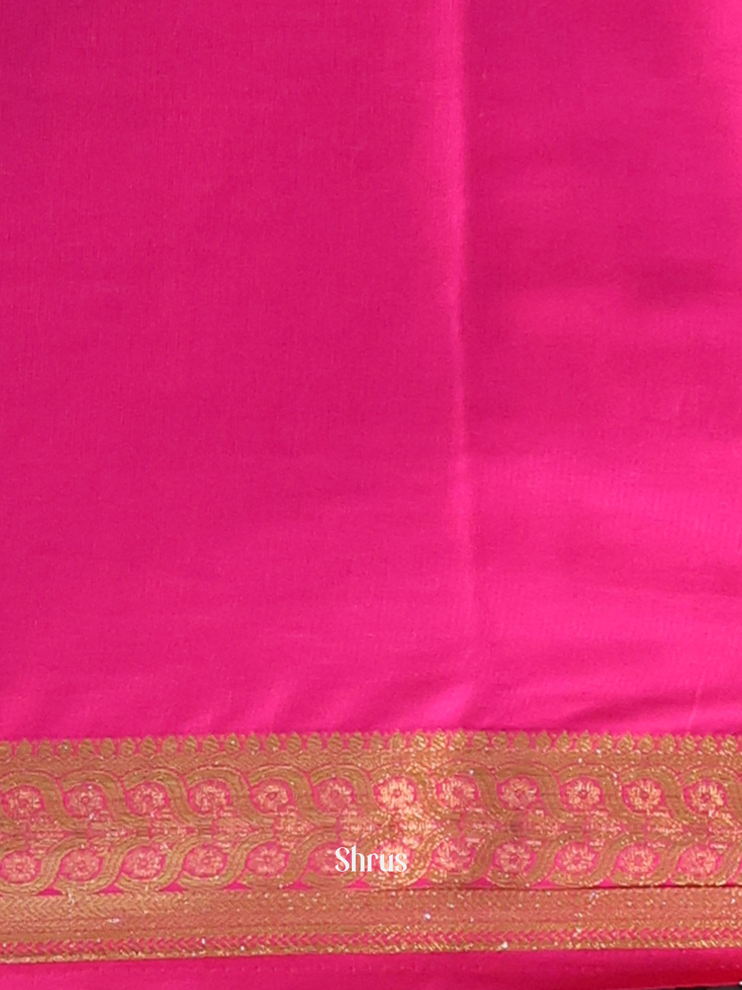 Green & Pink - Semi Mysoresilk Saree