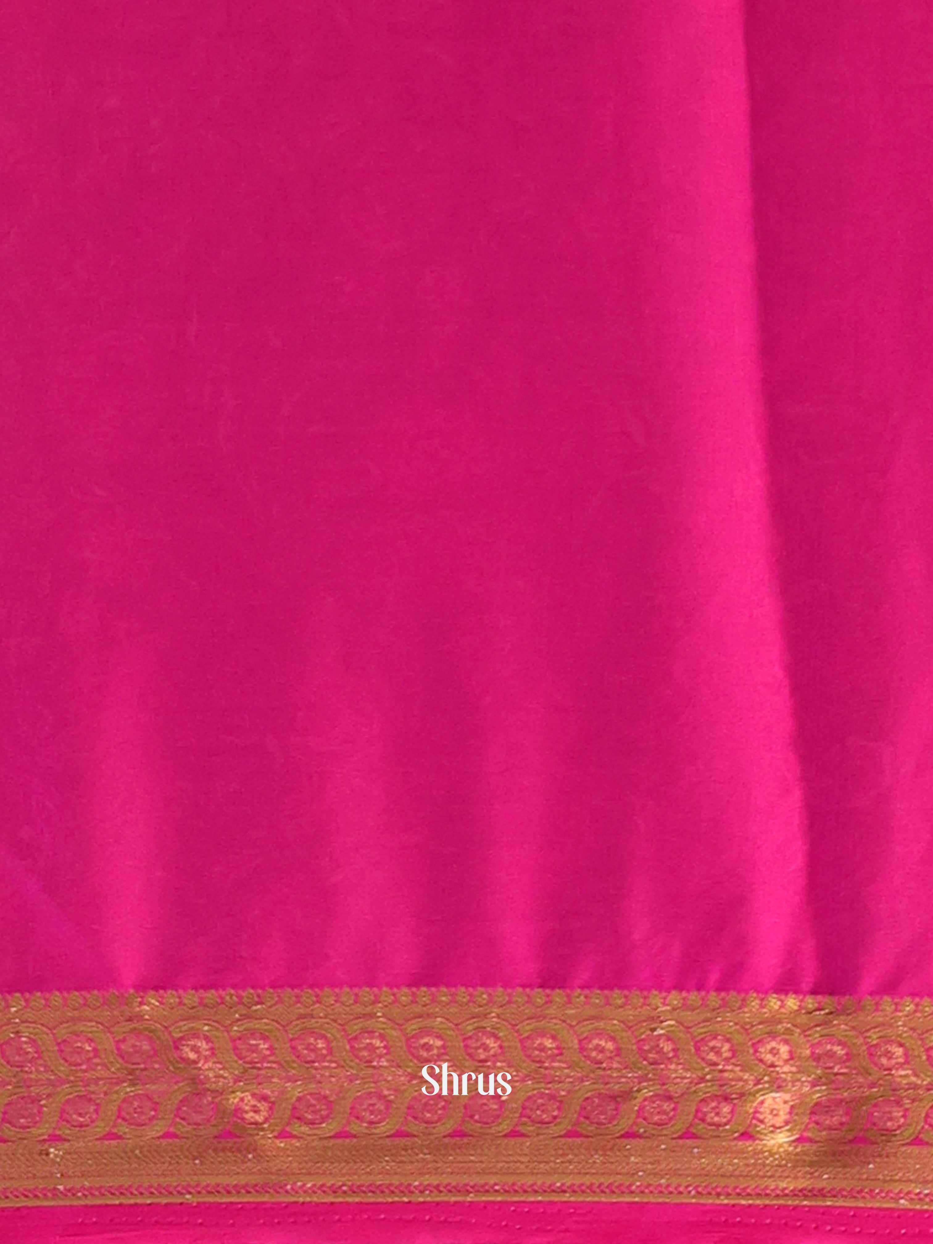 Green & Pink - Semi Mysoresilk Saree