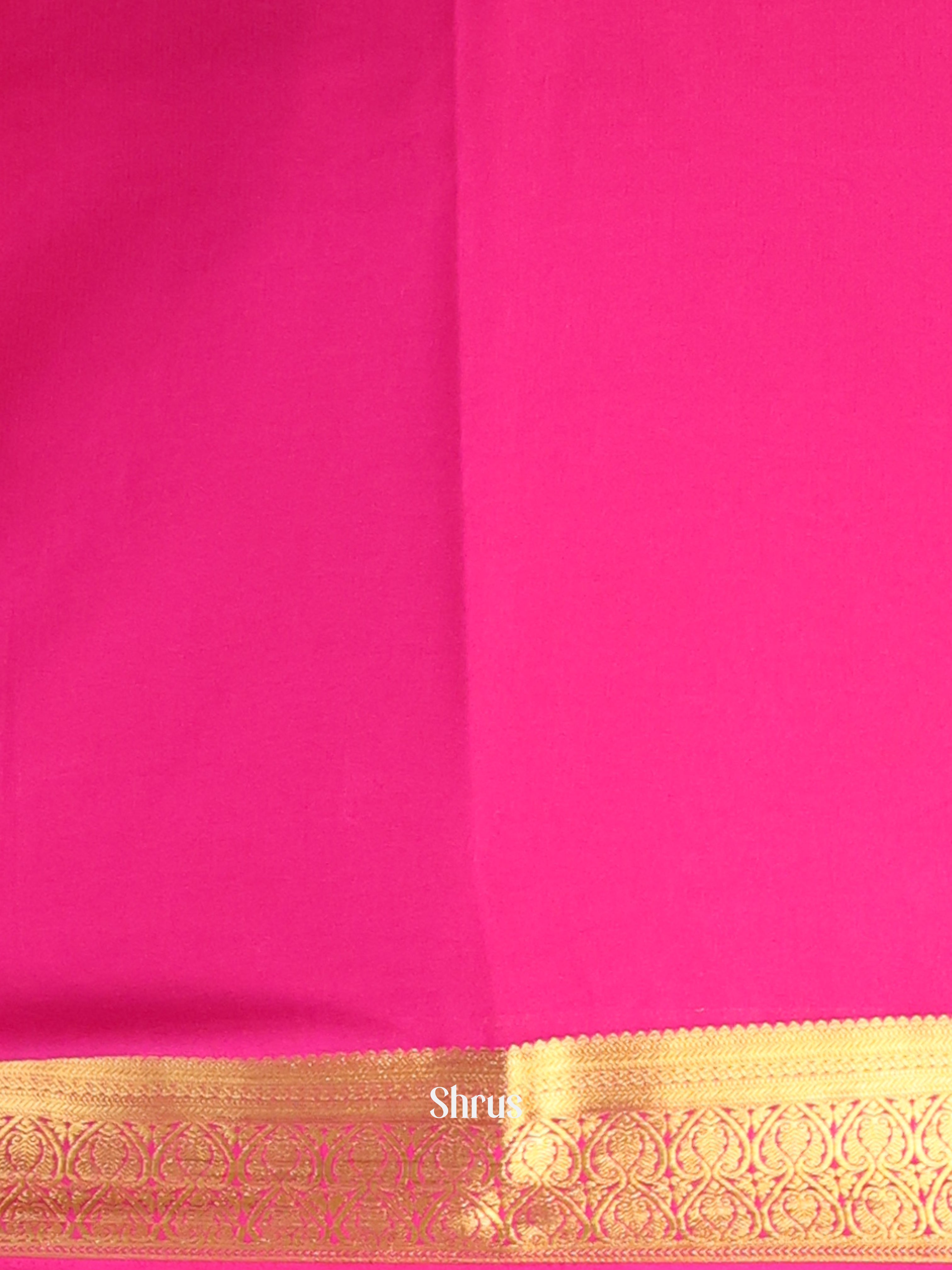 Orange & Pink - Semi Mysoresilk Saree