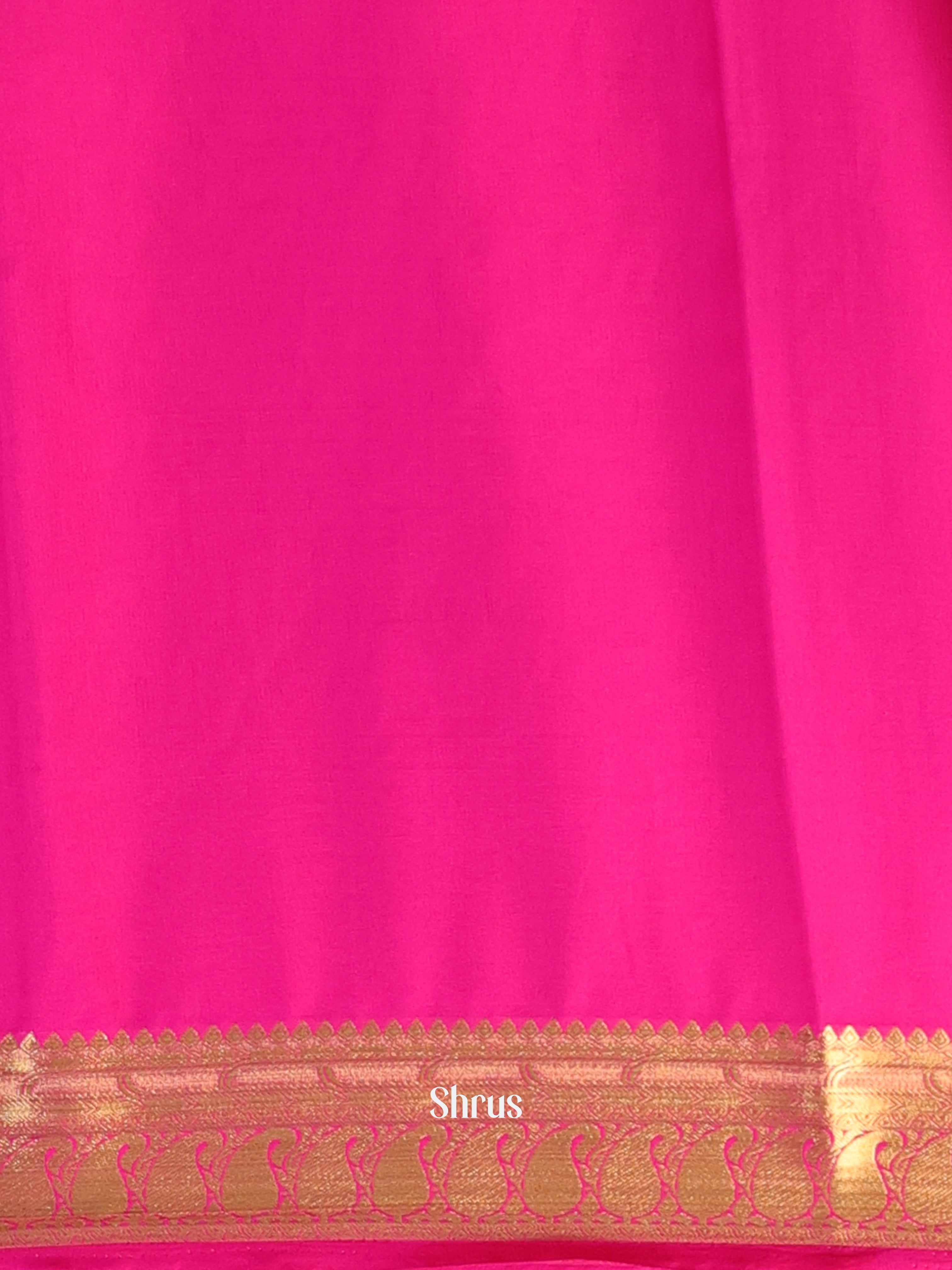 Red & Pink - Semi Mysoresilk Saree