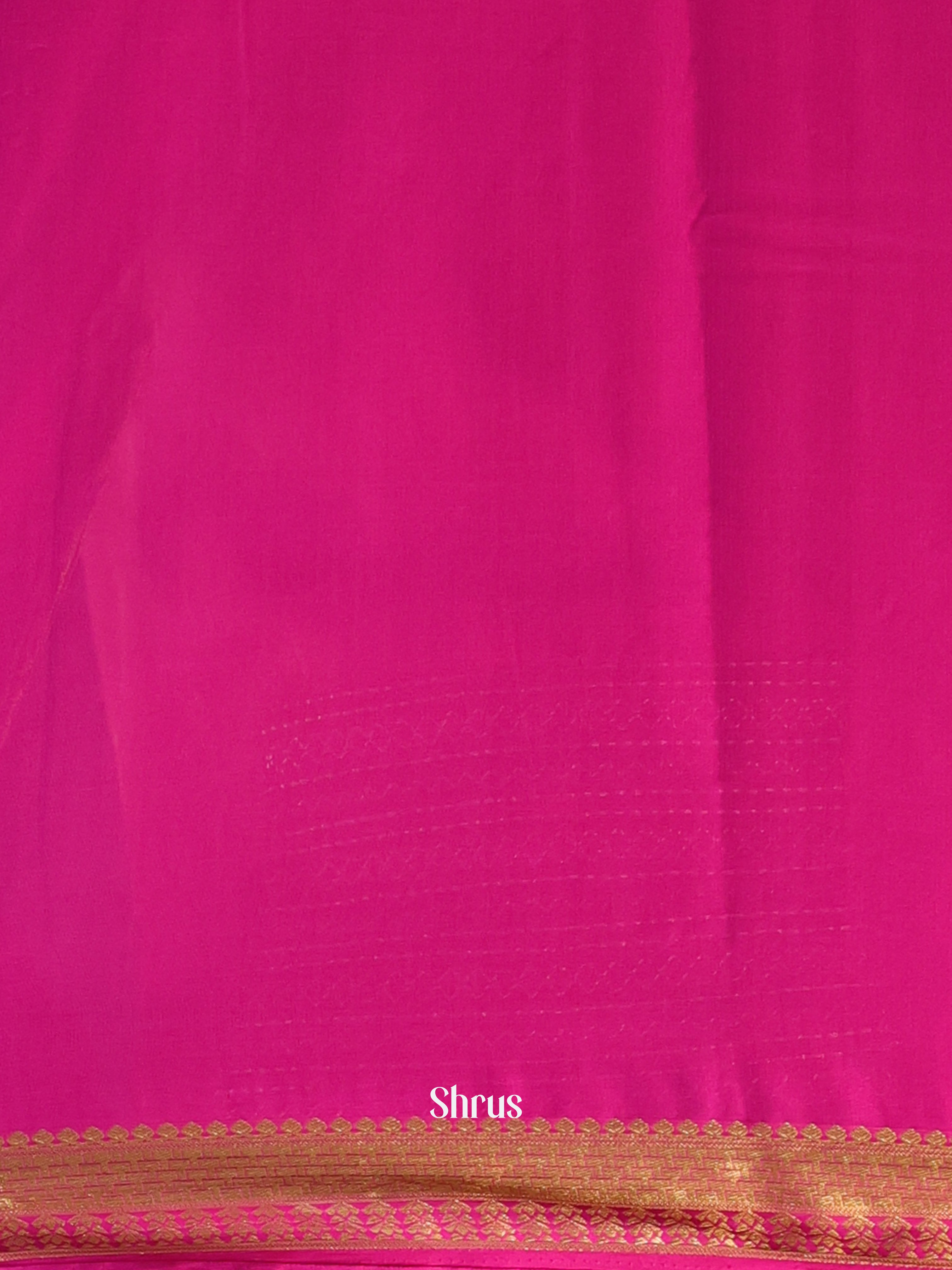 Blue & Pink - Semi Mysoresilk Saree