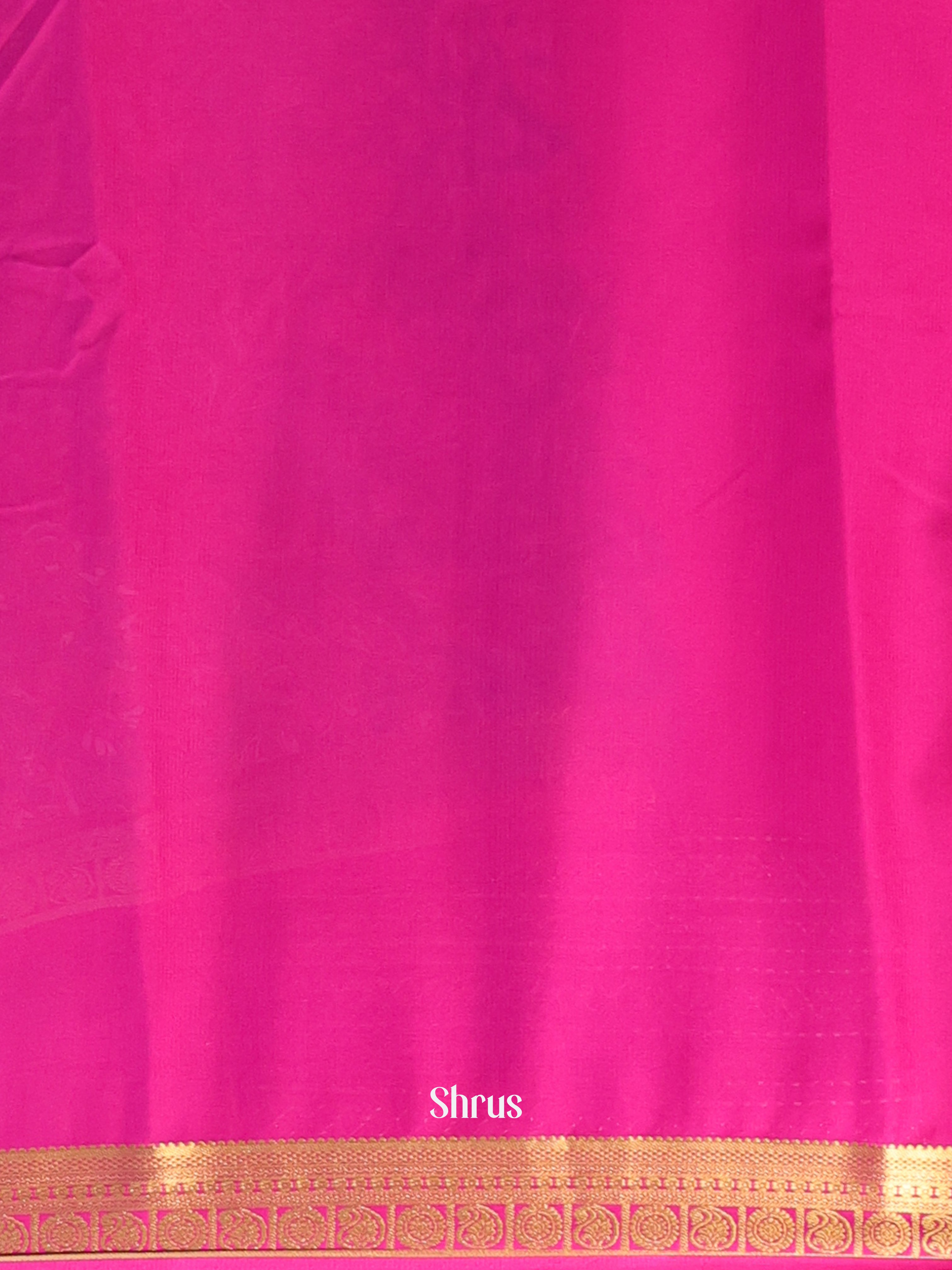 Blue &  Pink- Semi Mysoresilk Saree