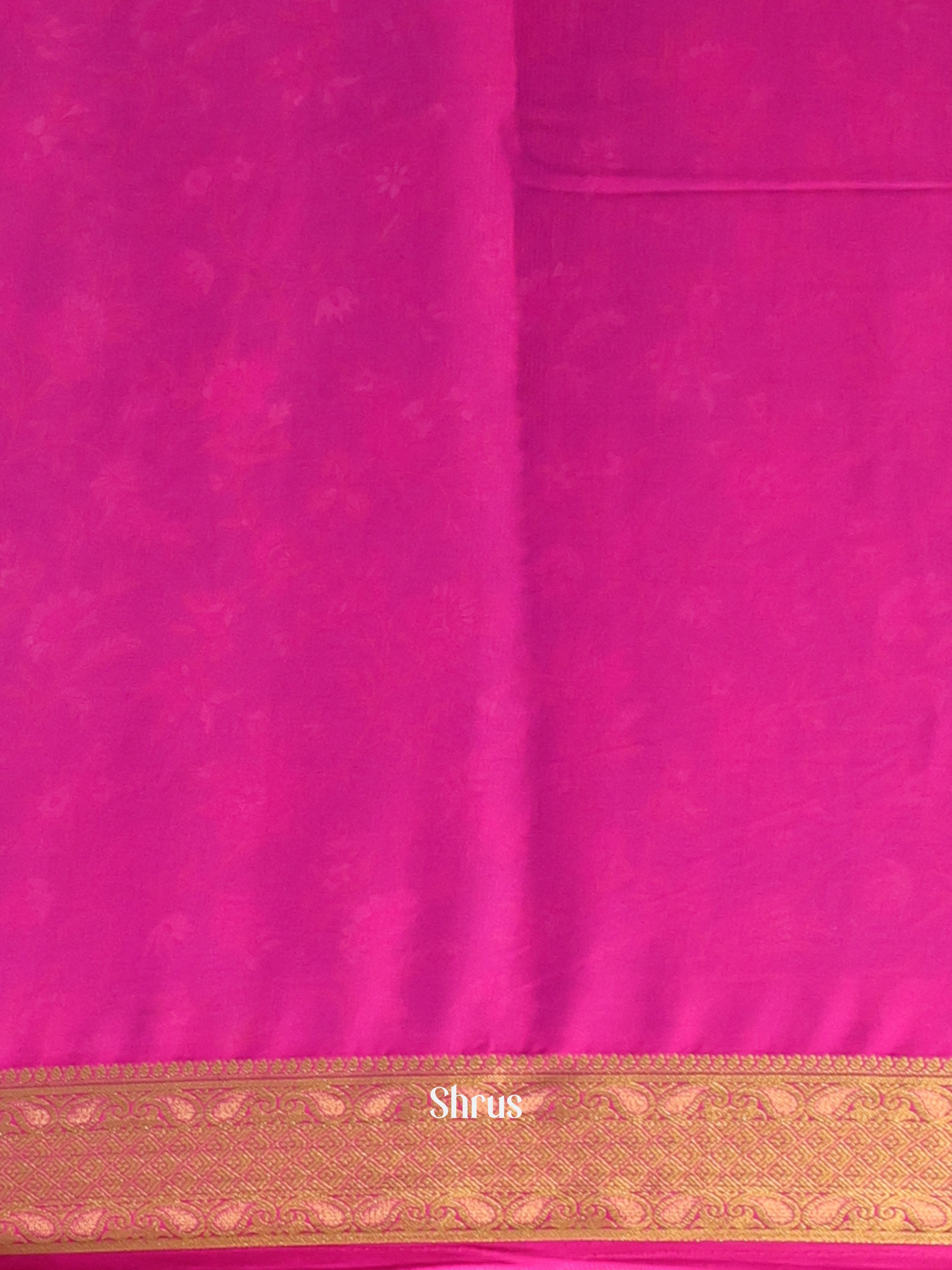 Blue & Pink- Semi Mysoresilk Saree