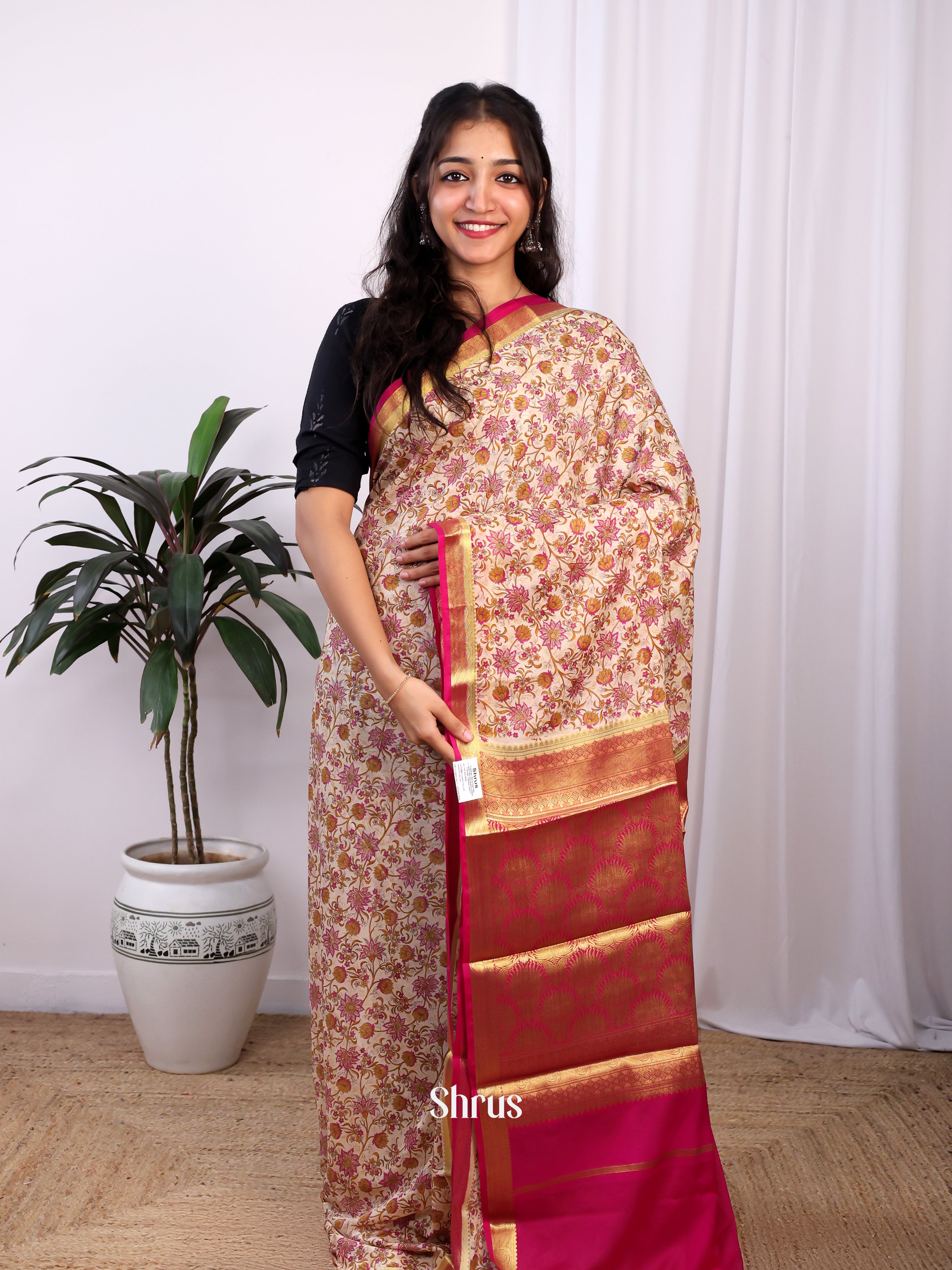 CJS02535 - Semi Mysoresilk Saree - Shop on Shrus.com