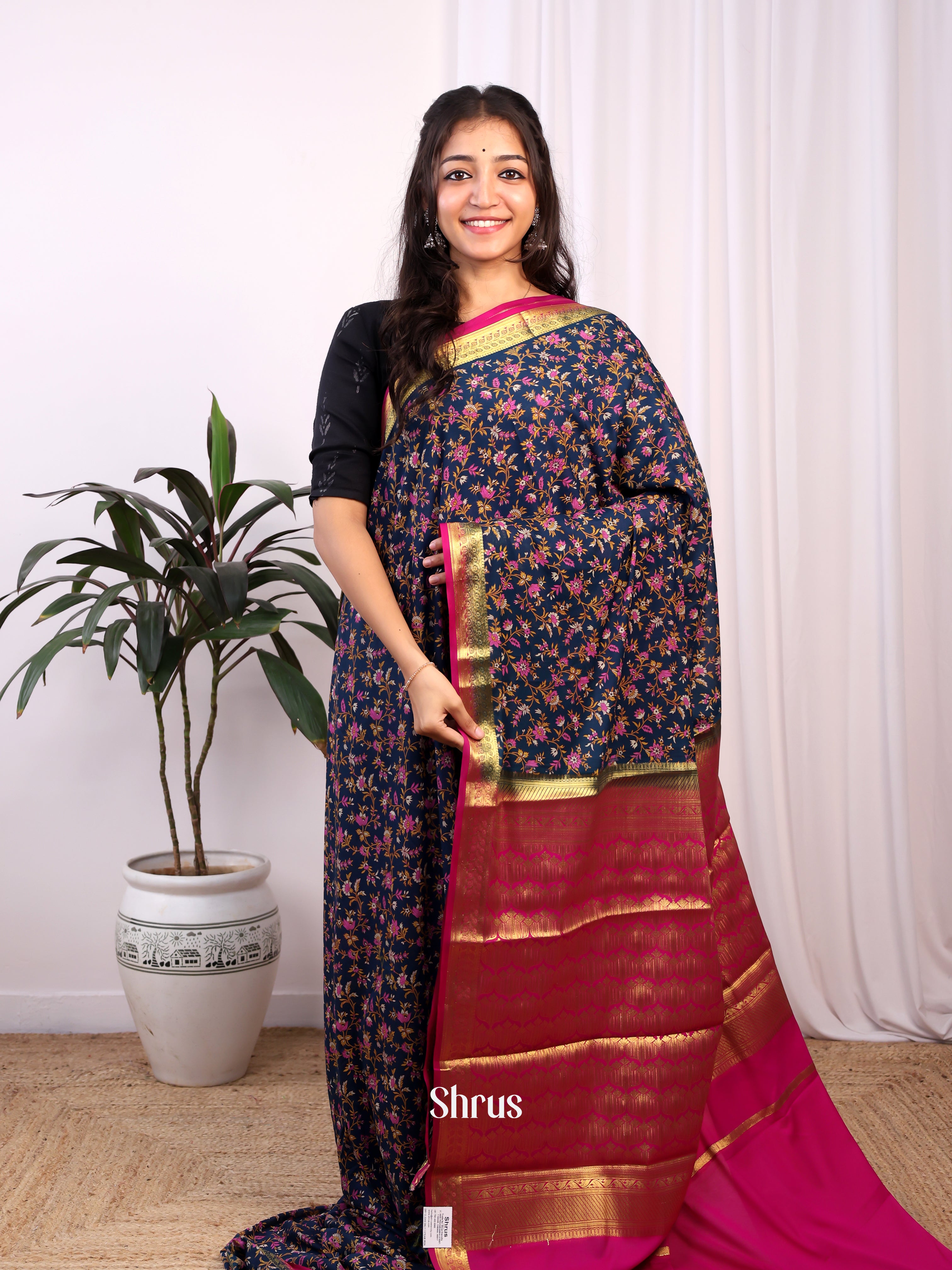 CJS02539 - Semi Mysoresilk Saree - Shop on Shrus.com