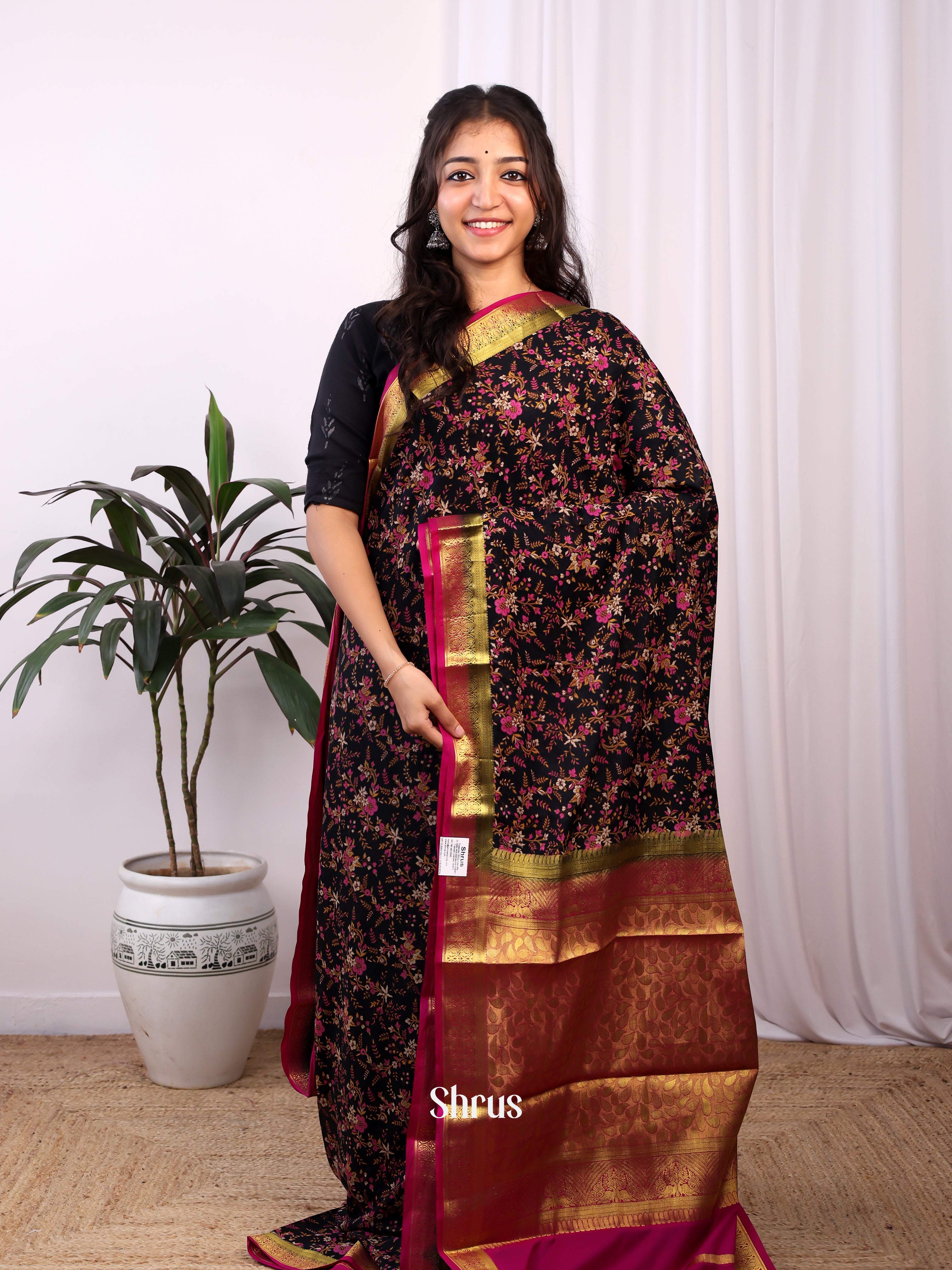CJS02540 - Semi Mysoresilk Saree - Shop on Shrus.com
