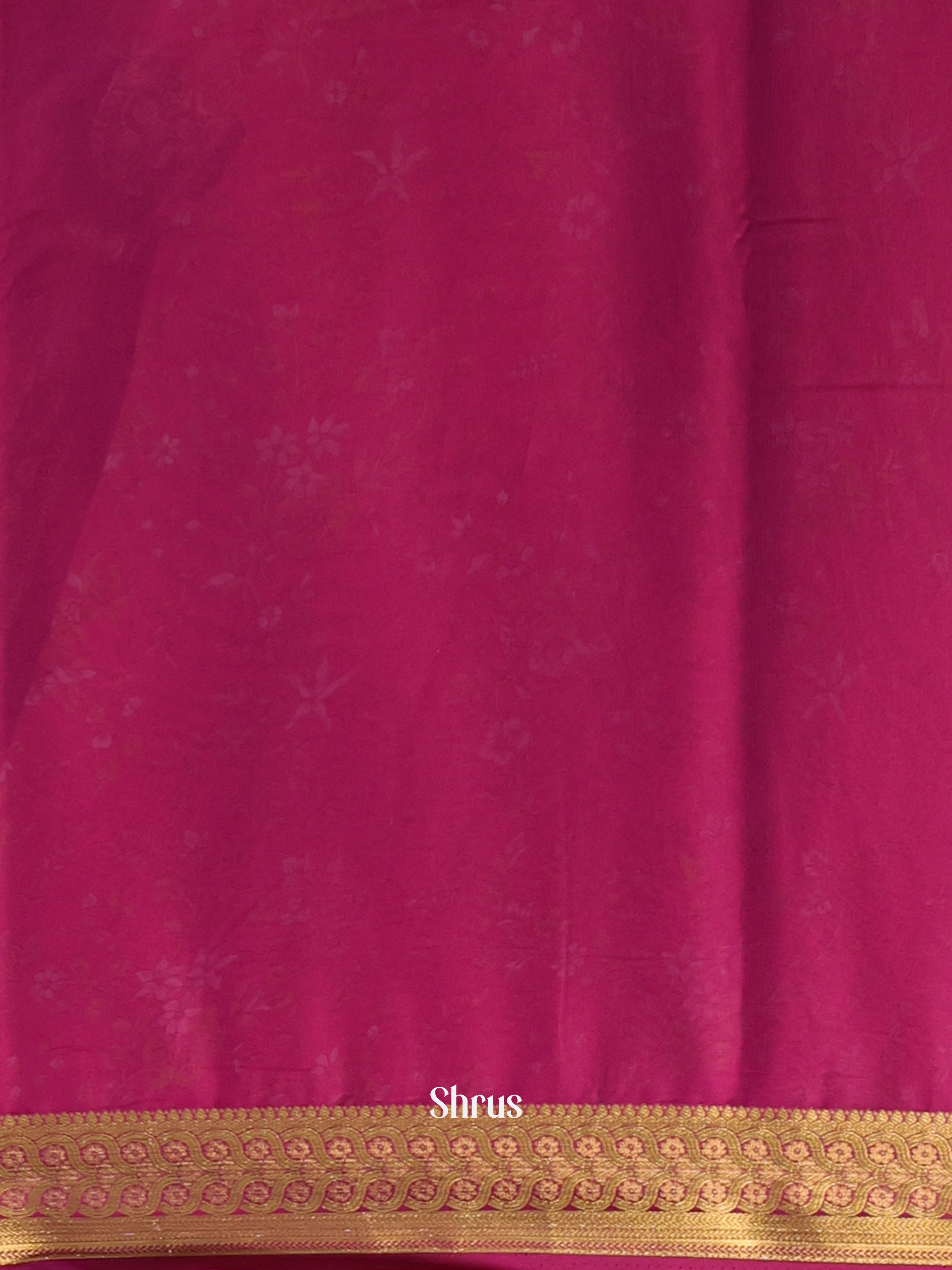 Pink & Maroon - Semi Mysoresilk Saree