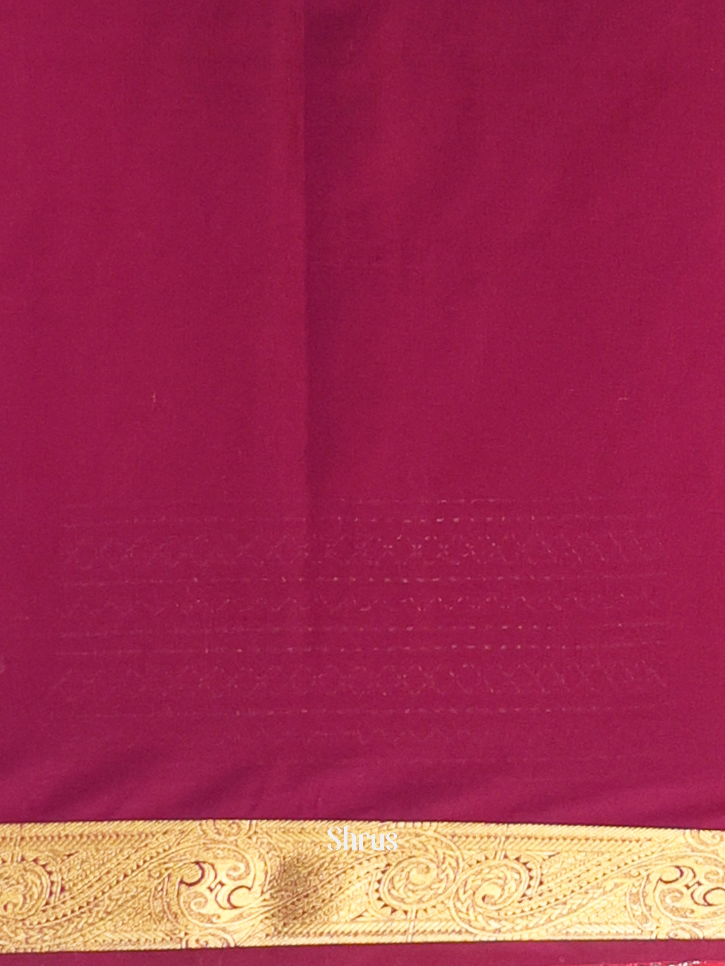 Pink & Maroon - Semi Mysoresilk Saree