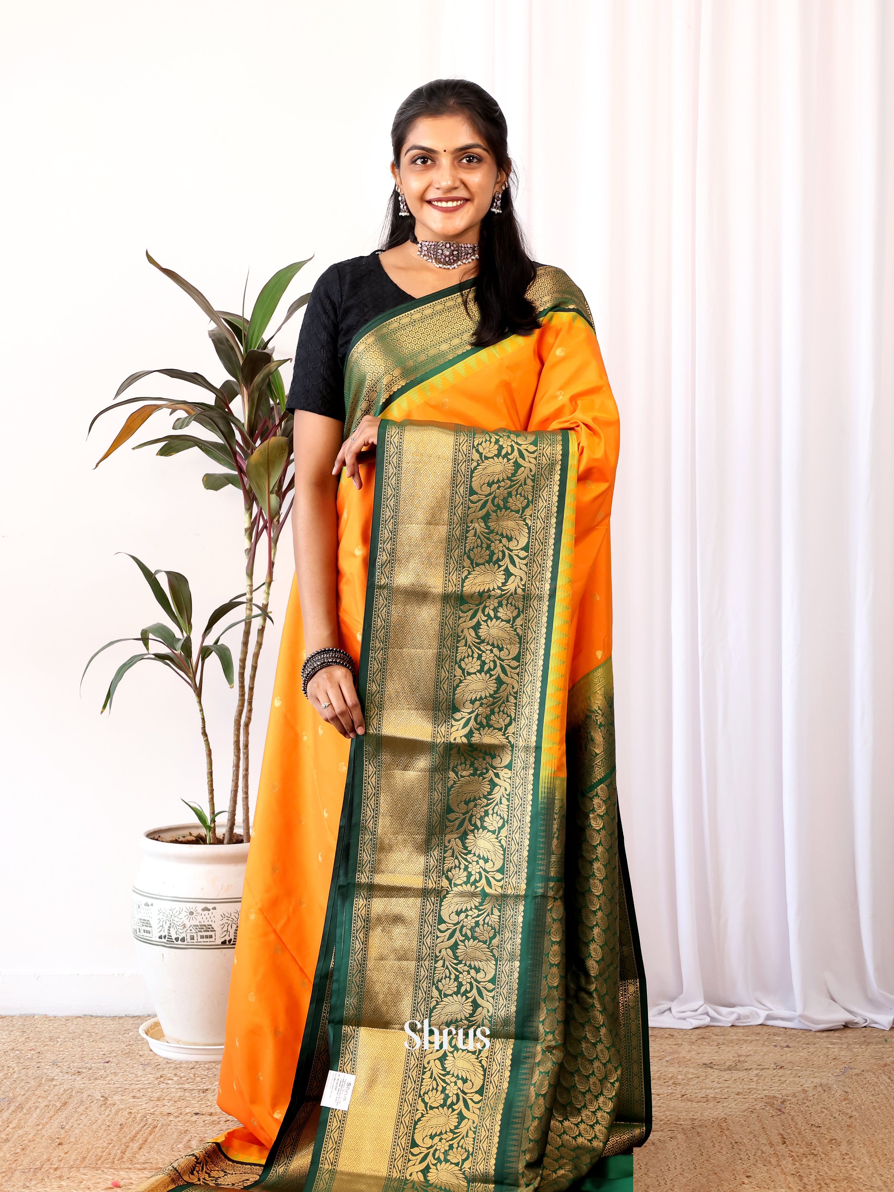 CJS02570 - Gadwal halfpure Saree - Shop on Shrus.com