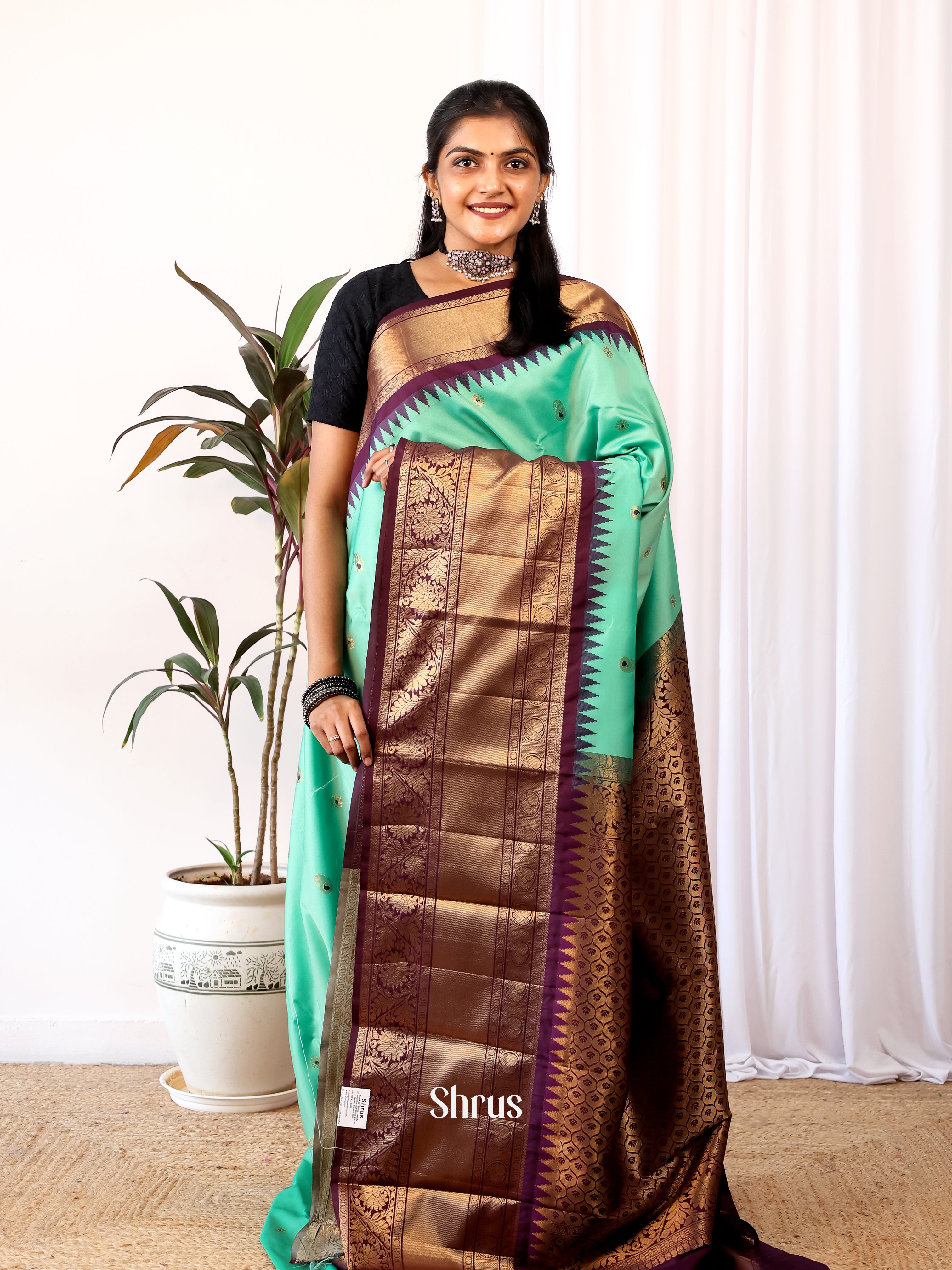 CJS02611 - Gadwal halfpure Saree