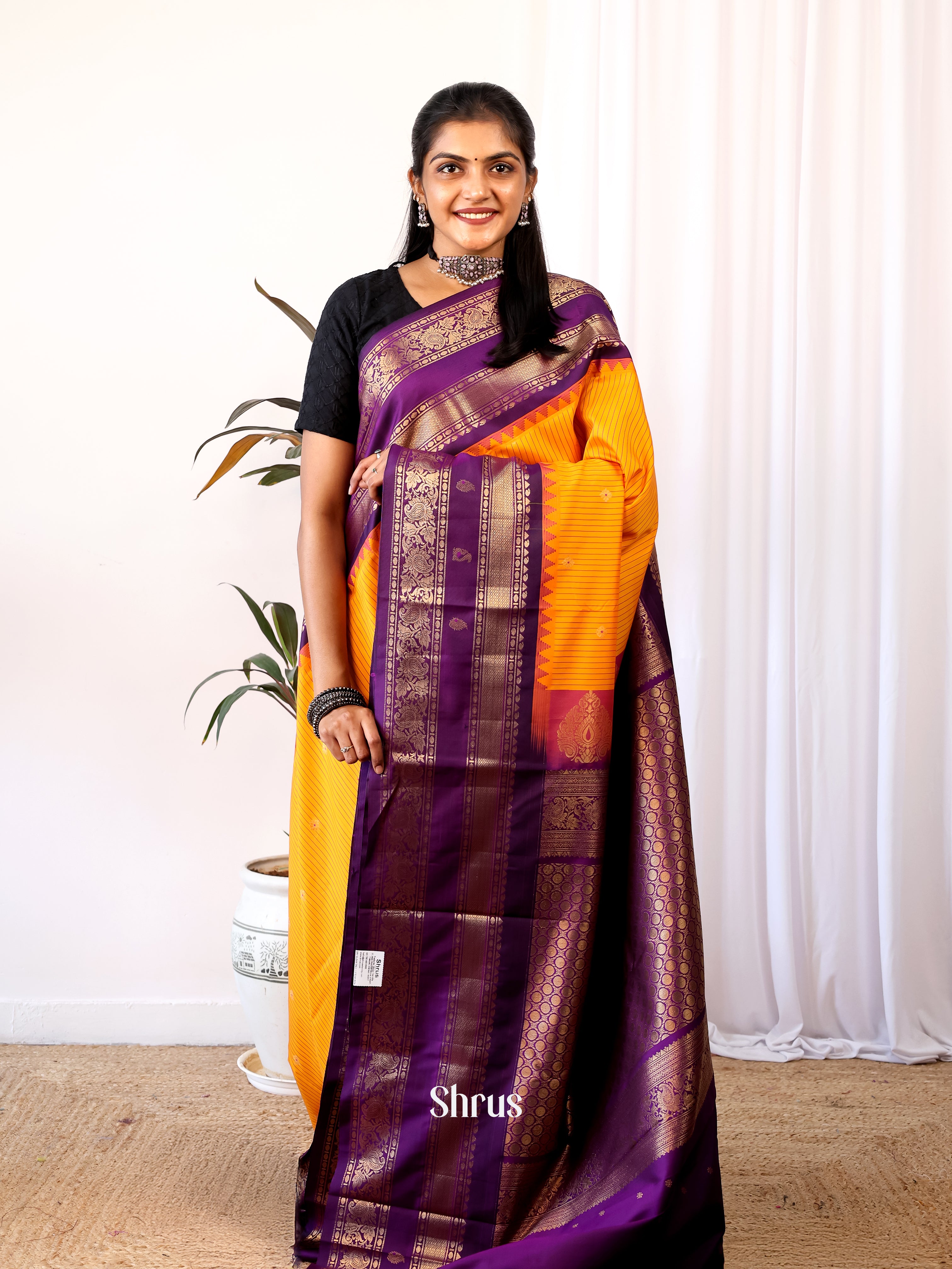 CJS02628 - Gadwal halfpure Saree - Shop on Shrus.com