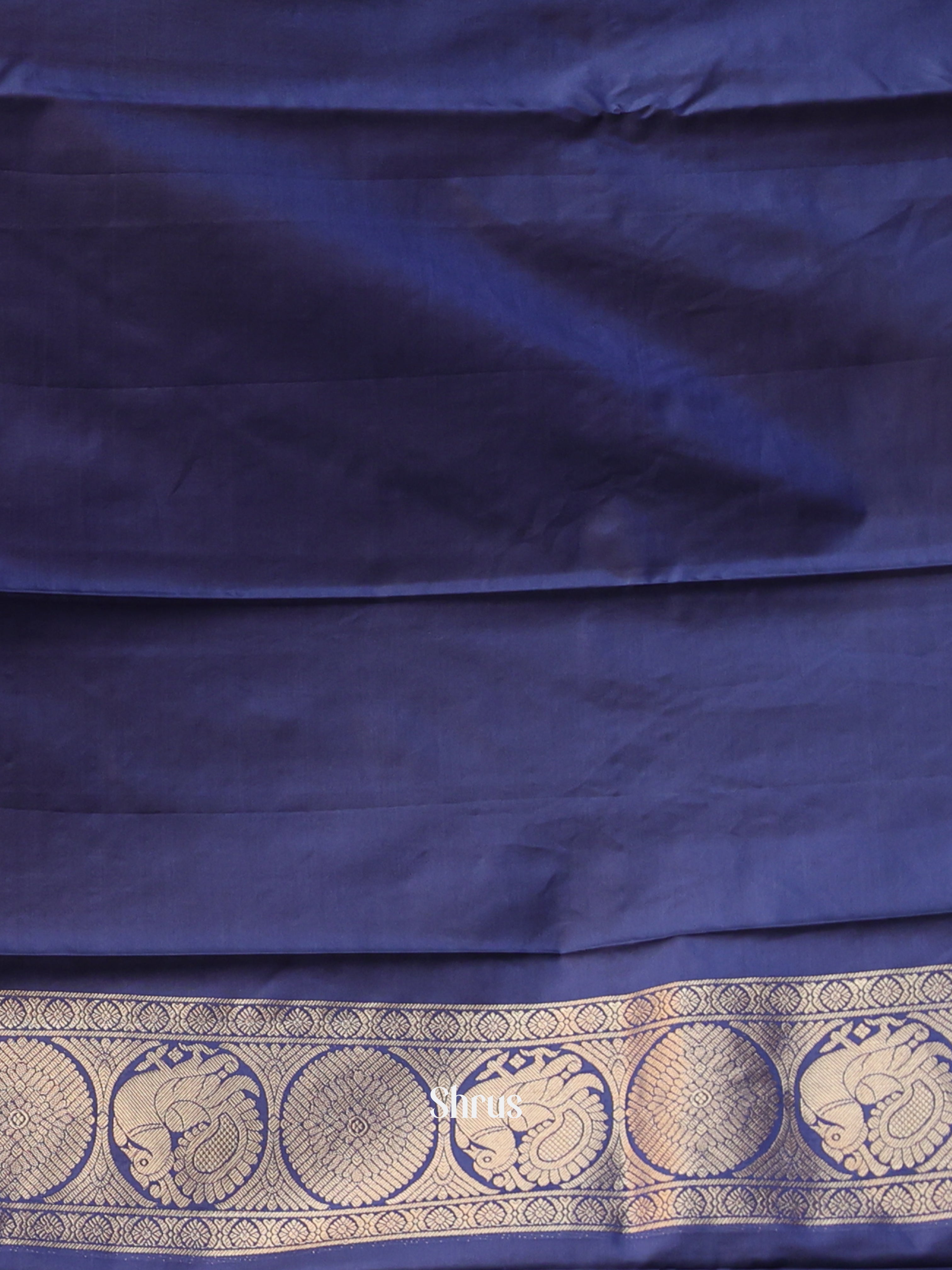 Pink & Blue - Gadwal halfpure Saree