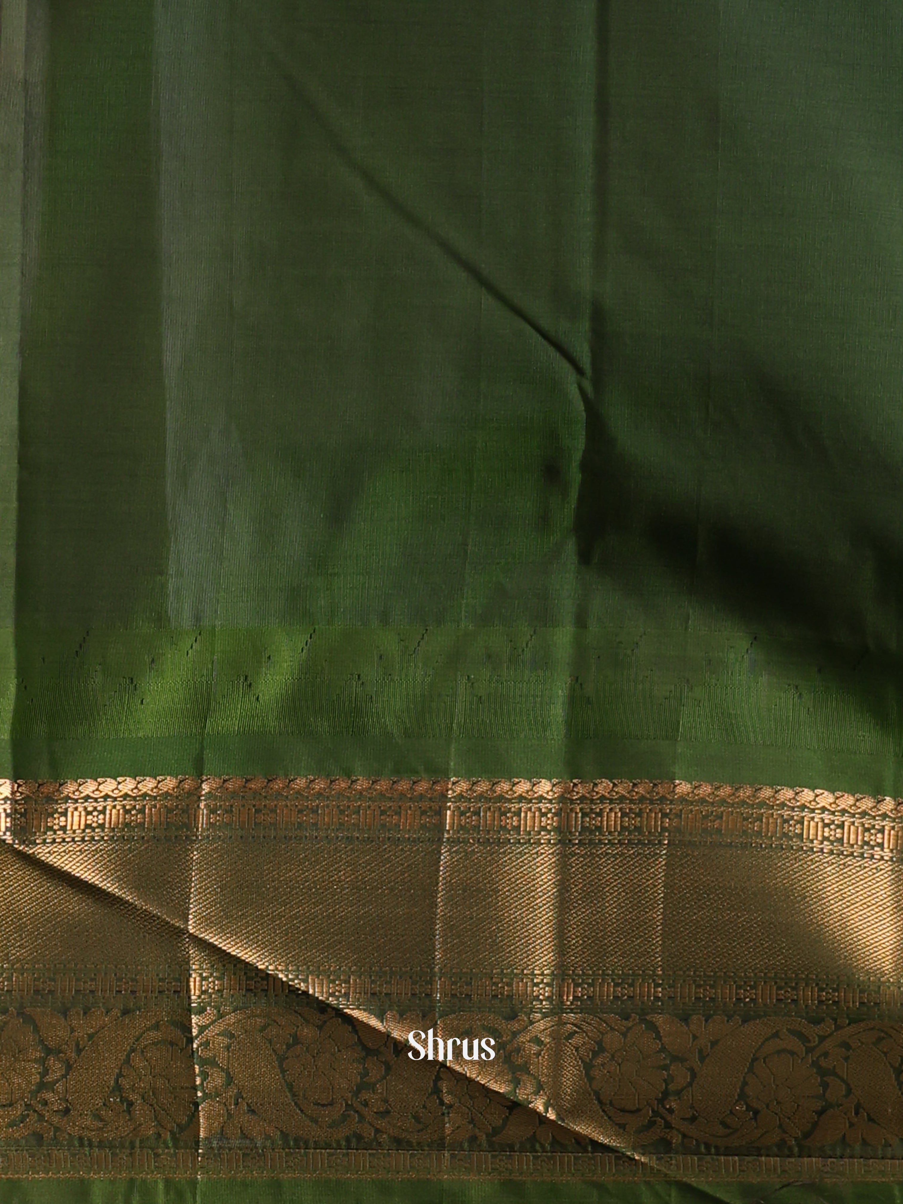 Teal & Green - Gadwal halfpure Saree