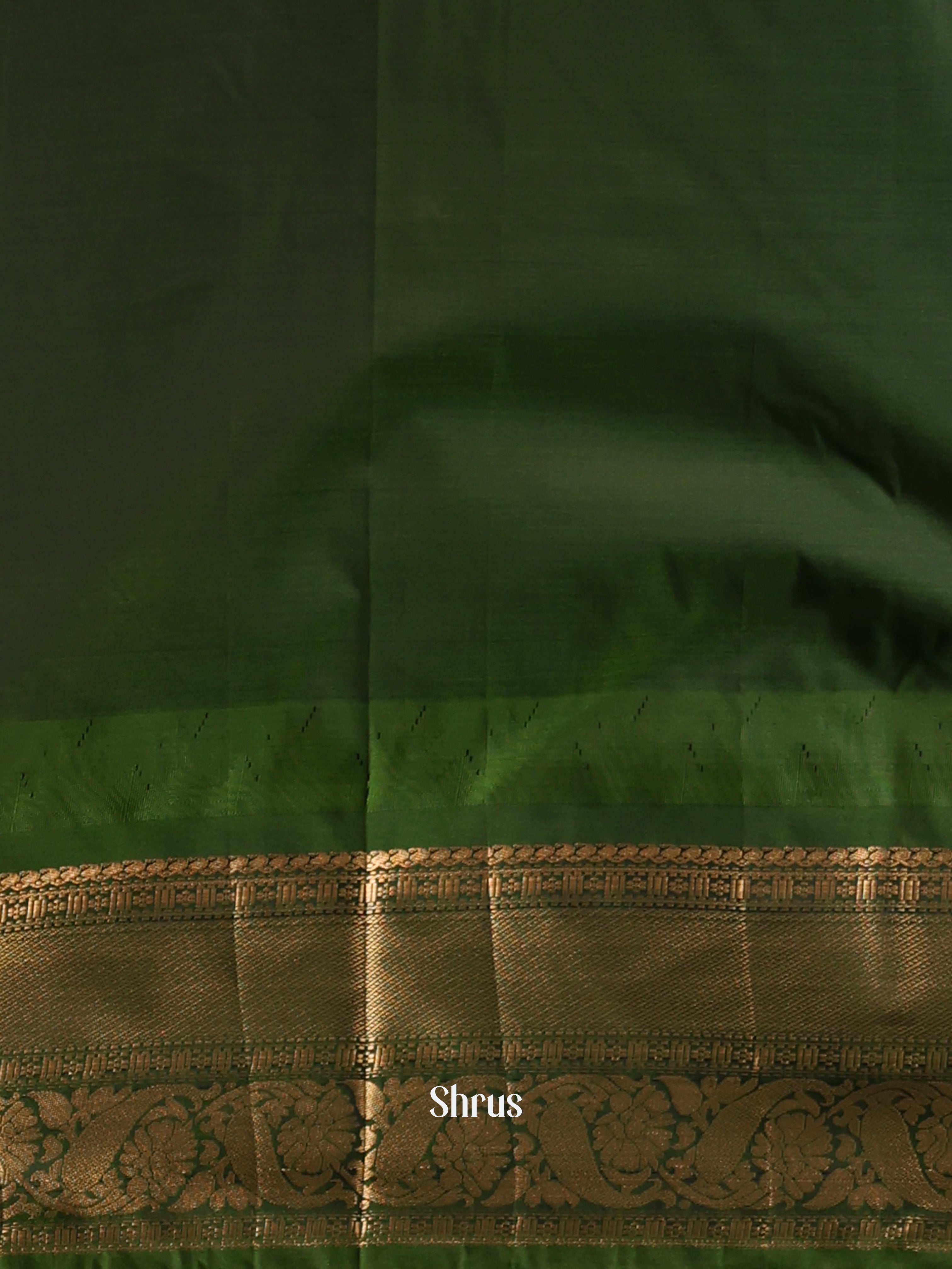 Red & Green - Gadwal halfpure Saree