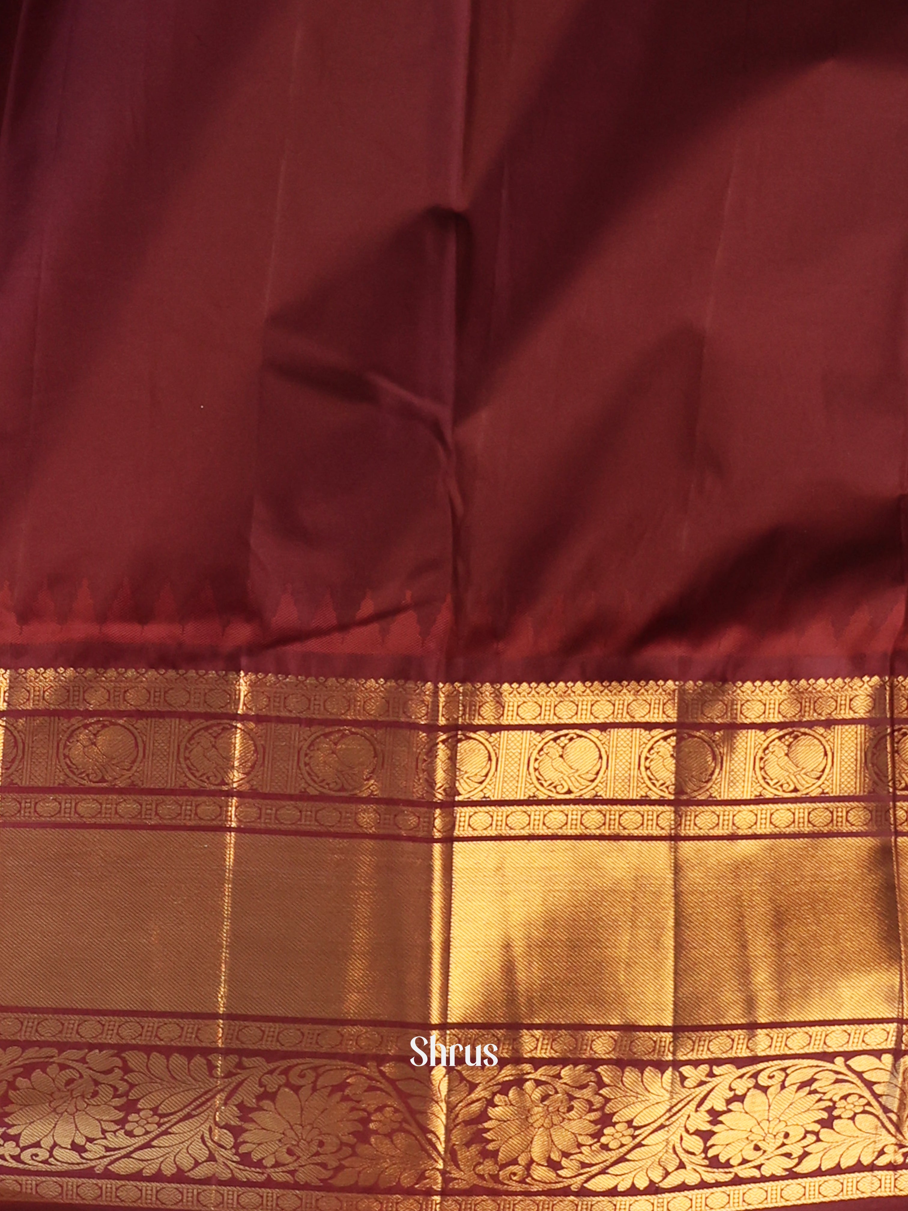 Purple & Brown  - Gadwal halfpure Saree