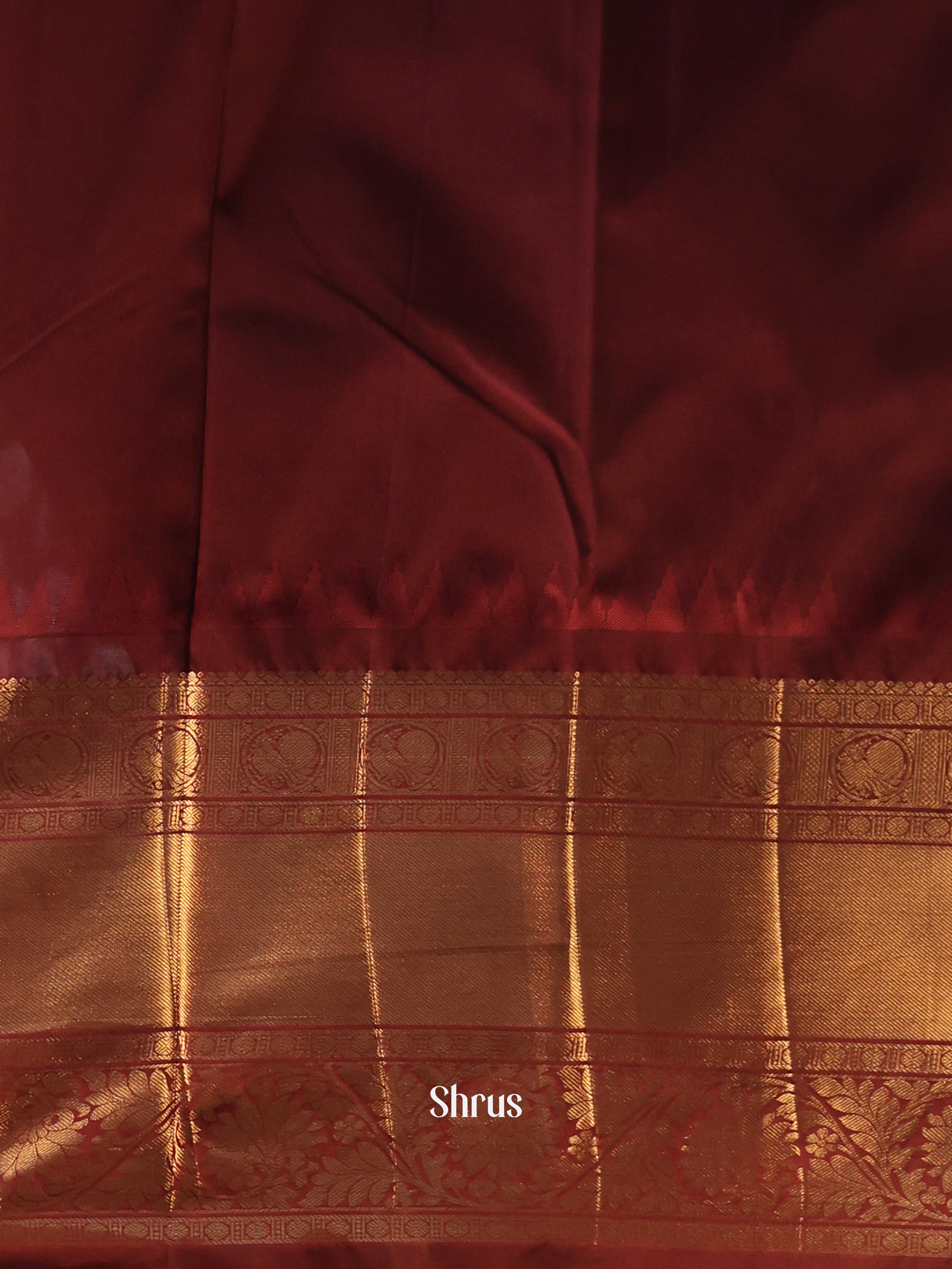 Green & Brown - Gadwal halfpure Saree