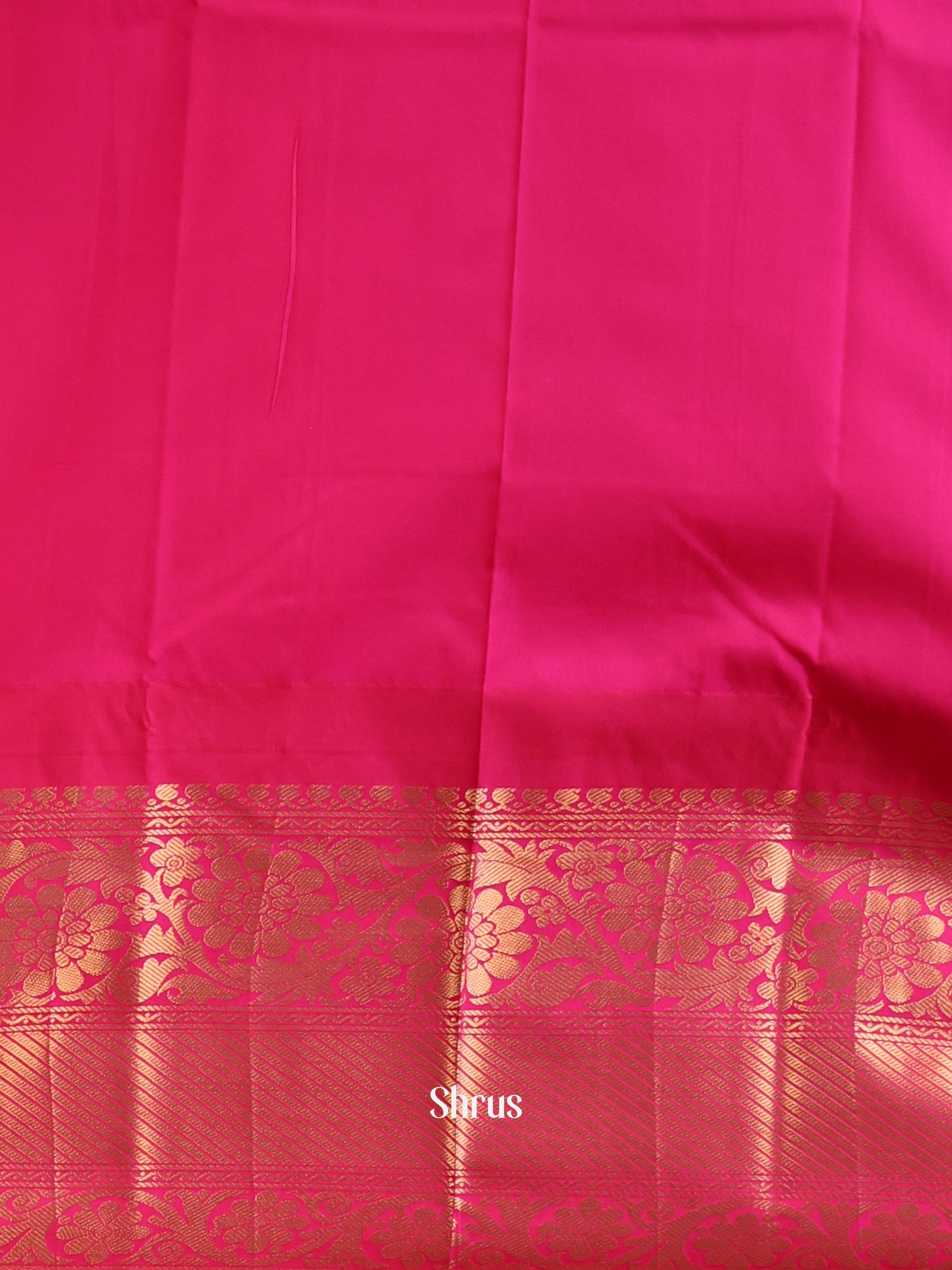 Yellow & Pink  - Gadwal halfpure Saree