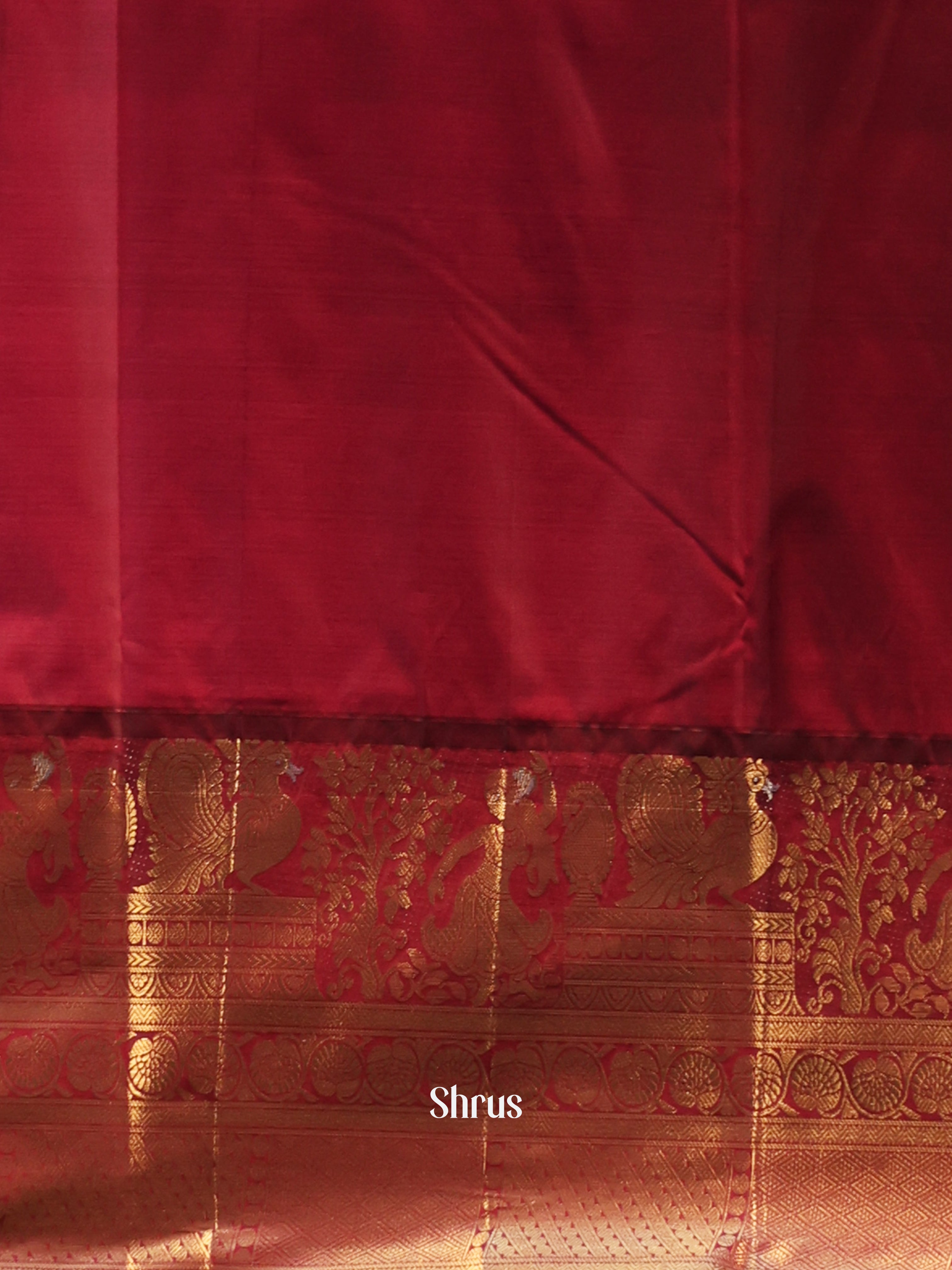 Blue & Maroon - Gadwal halfpure Saree