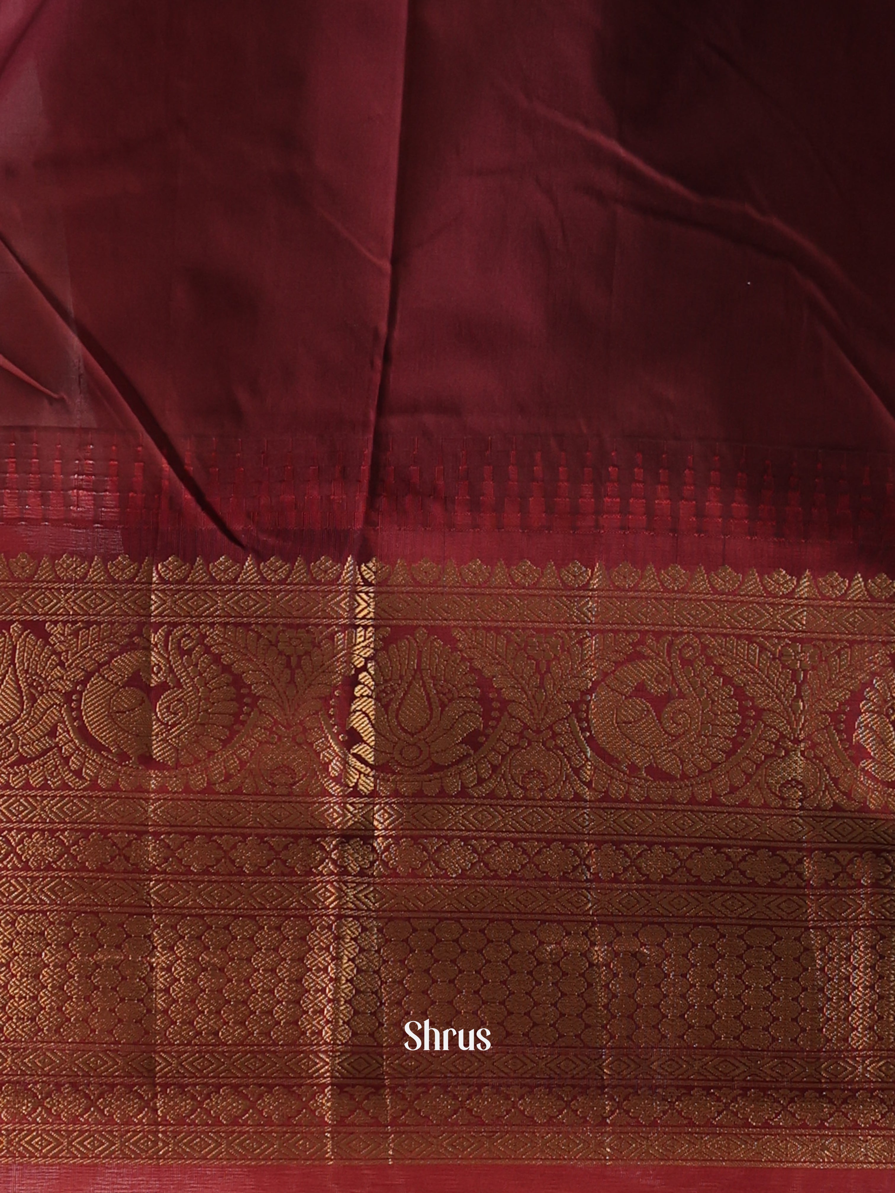 Blue & Brown - Gadwal halfpure Saree