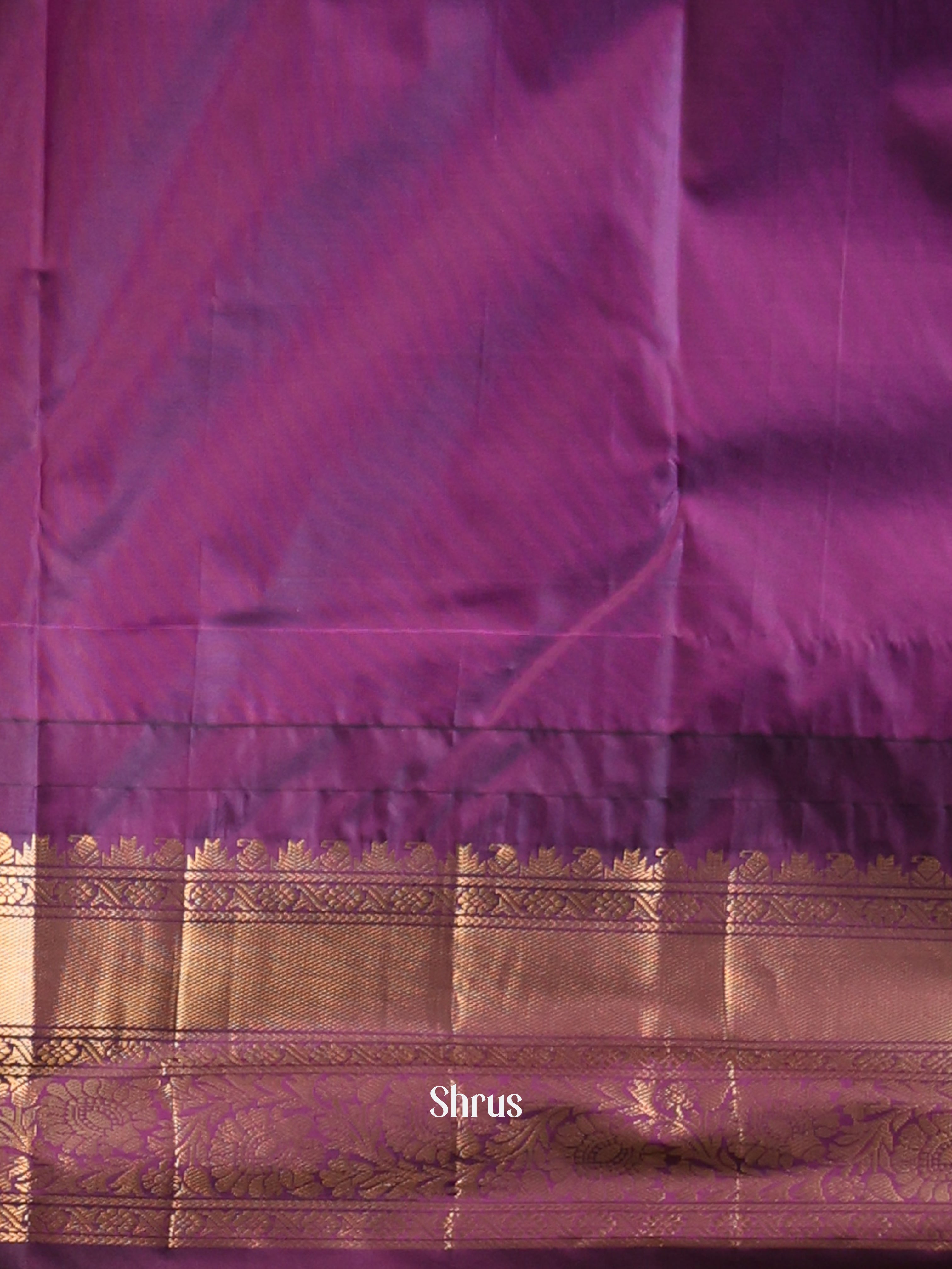 Green & Purple - Gadwal halfpure Saree