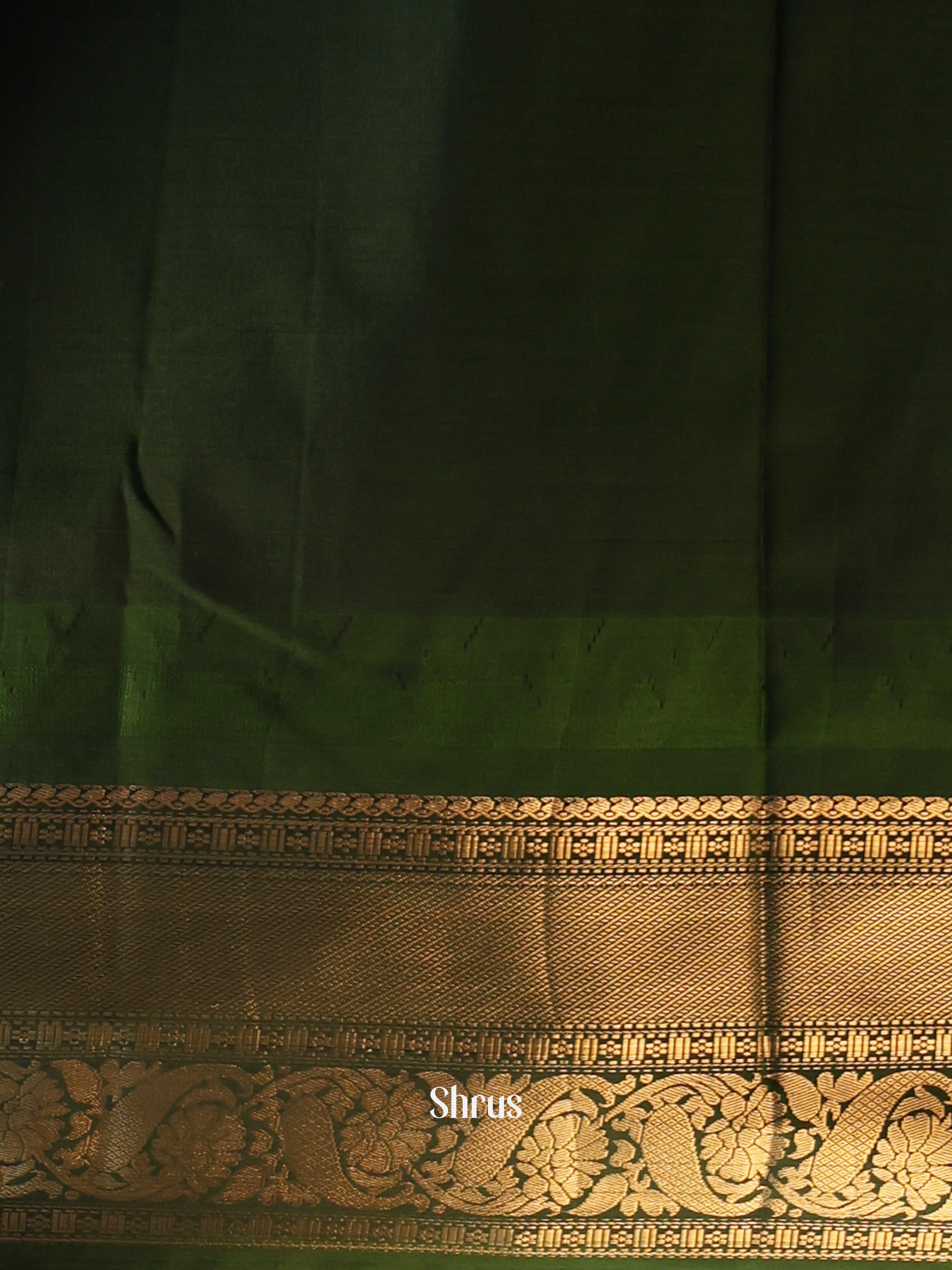 Yellow & Green - Gadwal halfpure Saree