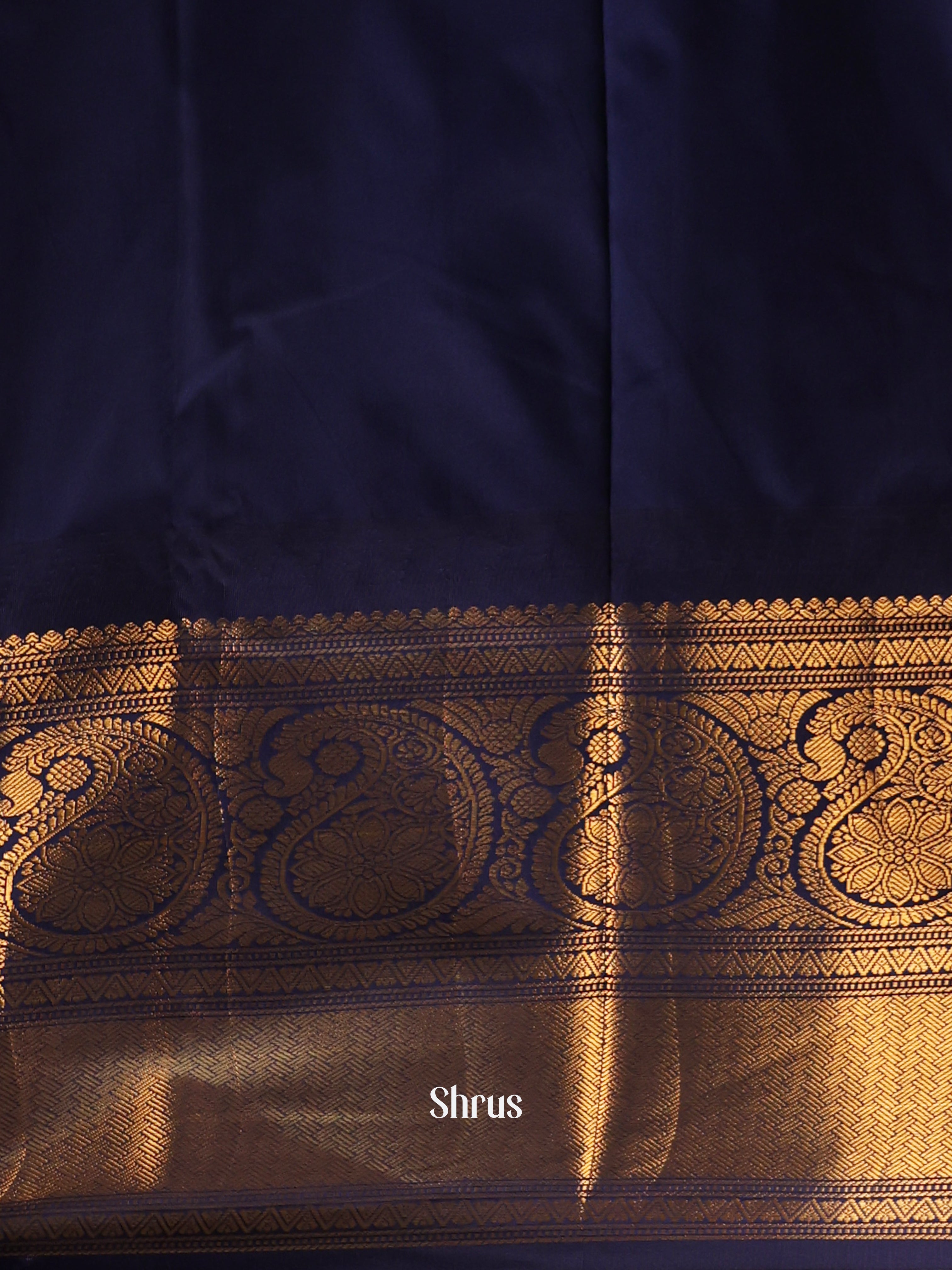 Mustard & Blue - Gadwal halfpure Saree